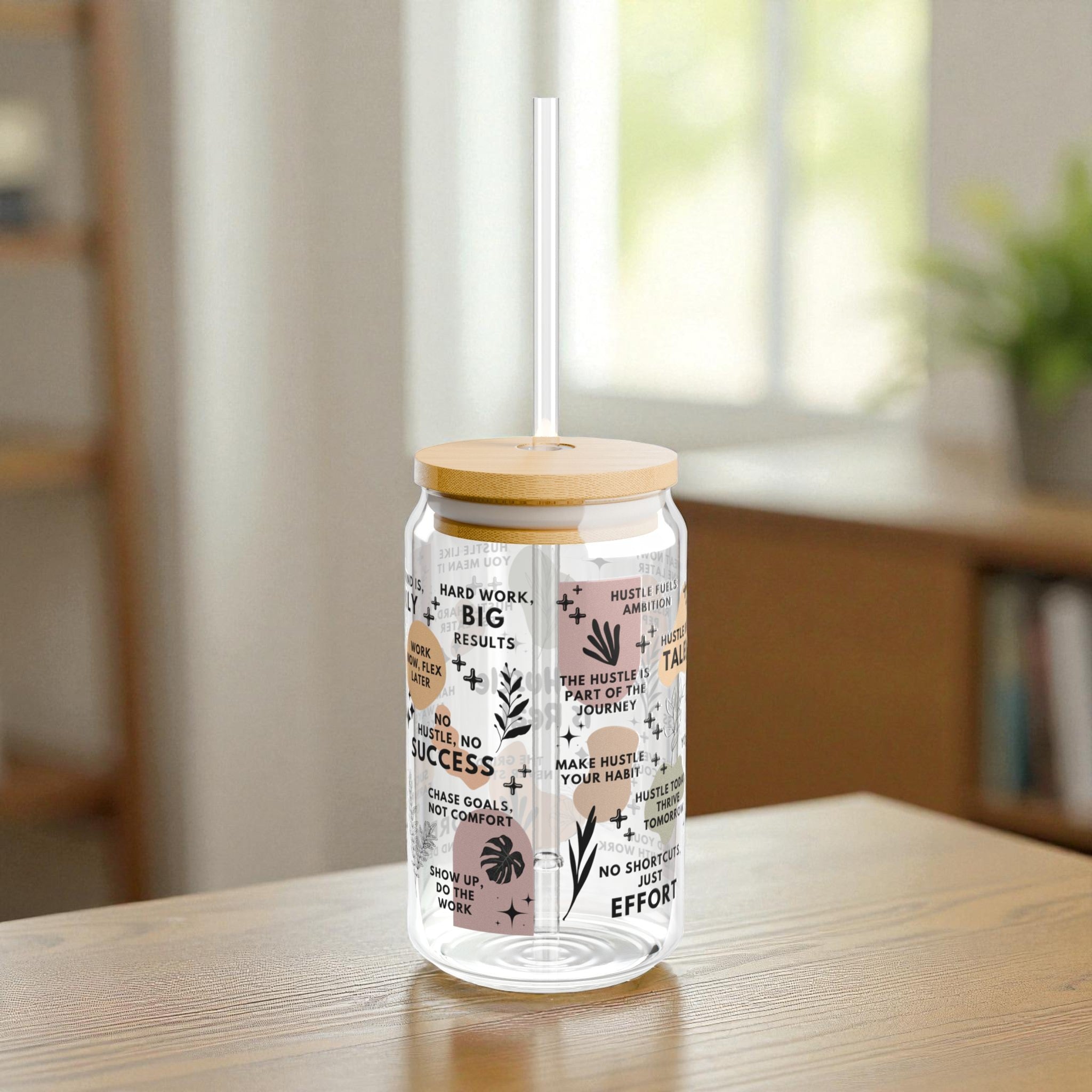 The Hustle Is Real Glass Tumbler; 16oz