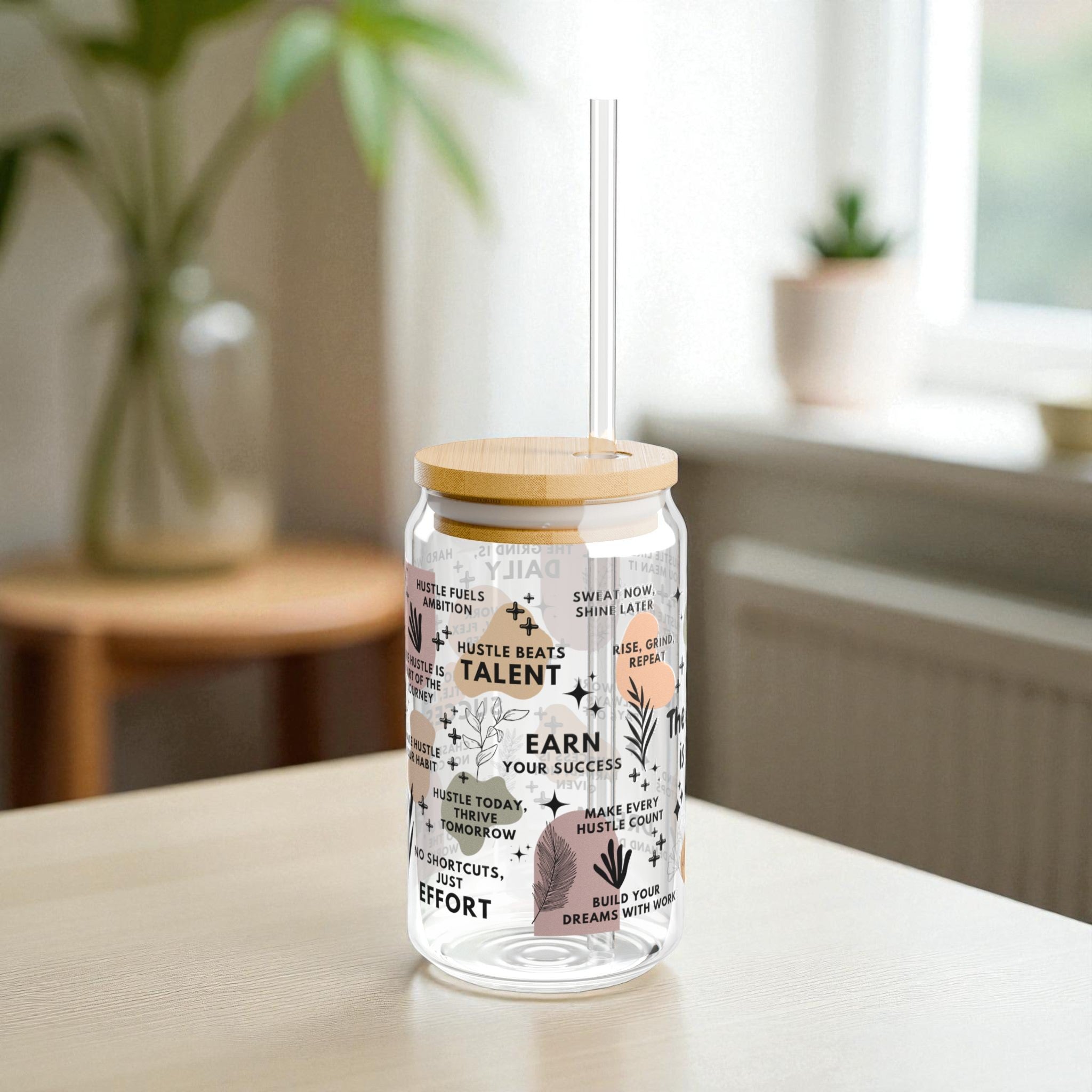 The Hustle Is Real Glass Tumbler; 16oz