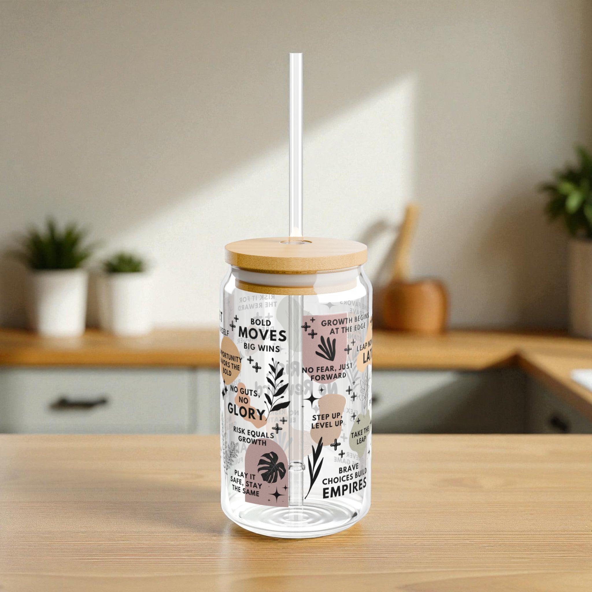 No Risk No Reward Glass Tumbler; 16oz