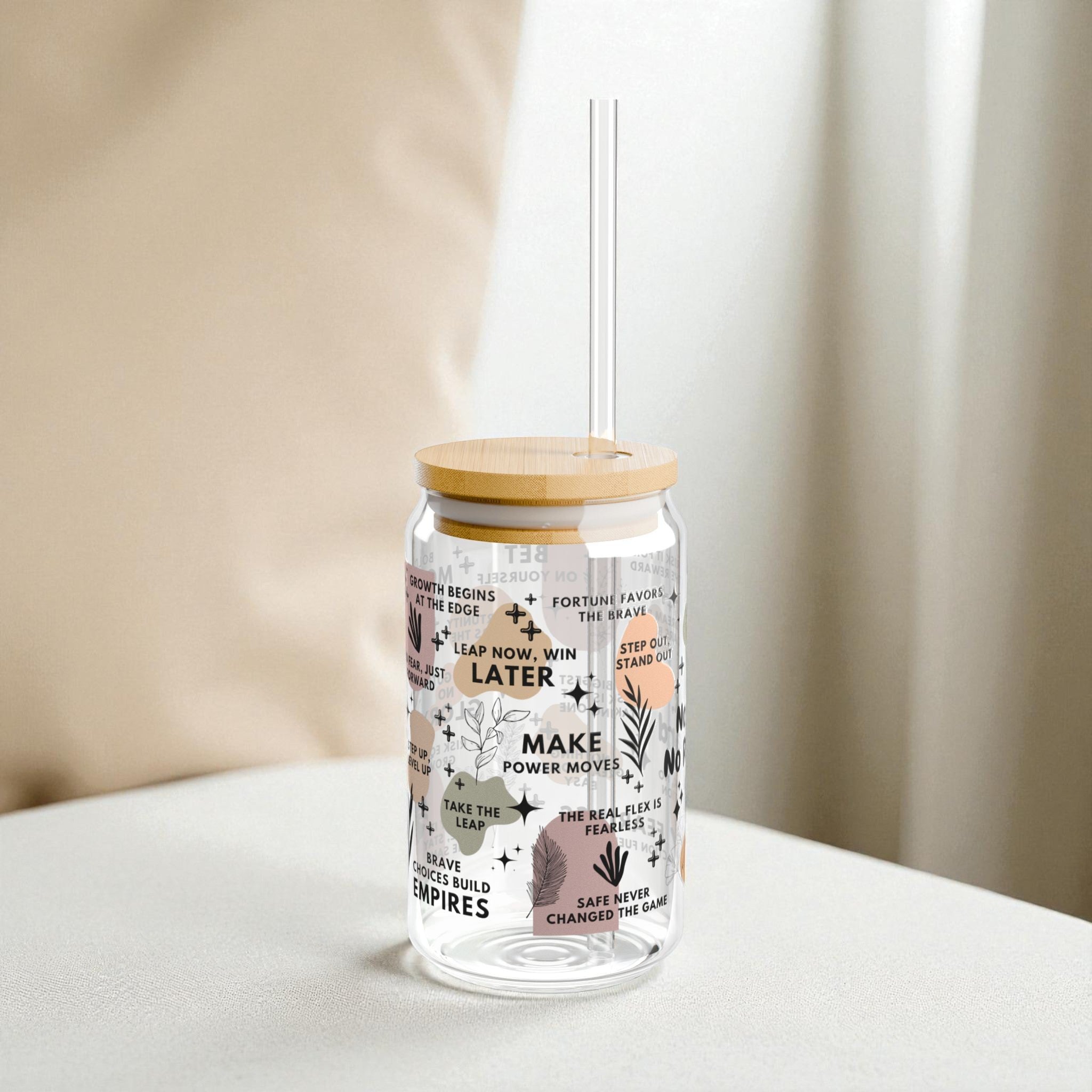 No Risk No Reward Glass Tumbler; 16oz