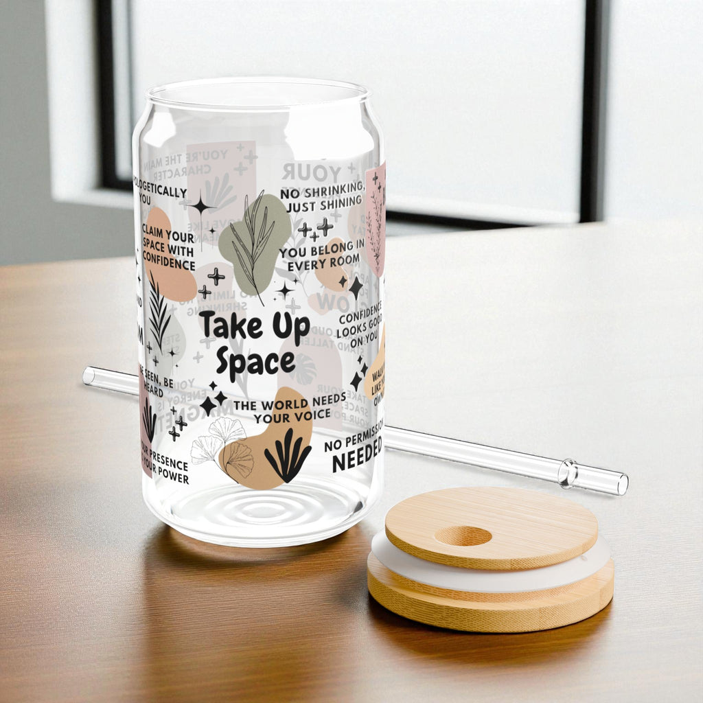 Take Up Space Glass Tumbler; 16oz