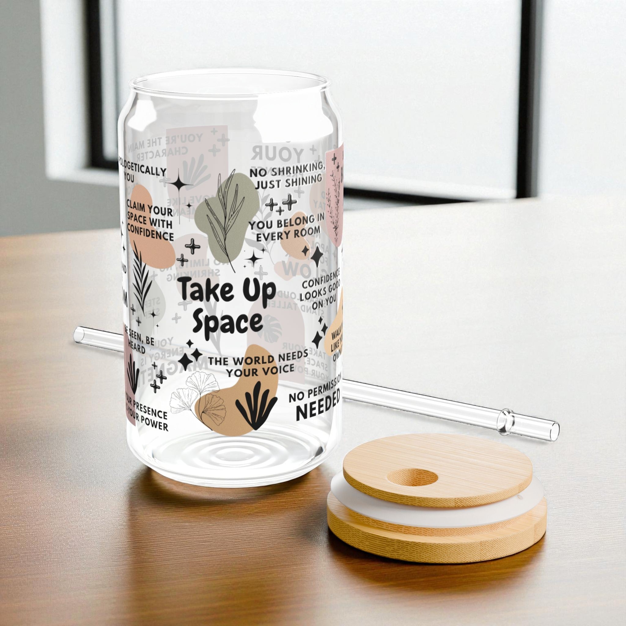 Take Up Space Glass Tumbler; 16oz