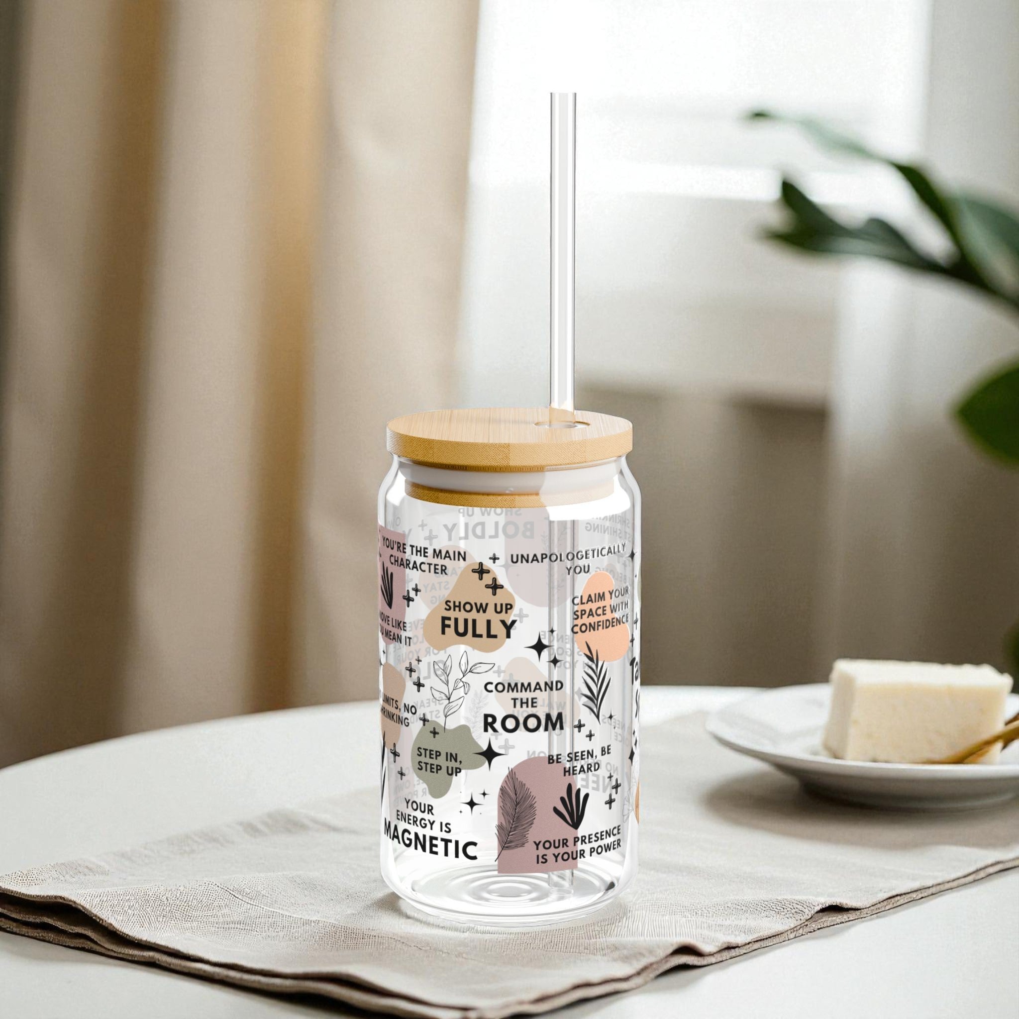 Take Up Space Glass Tumbler; 16oz