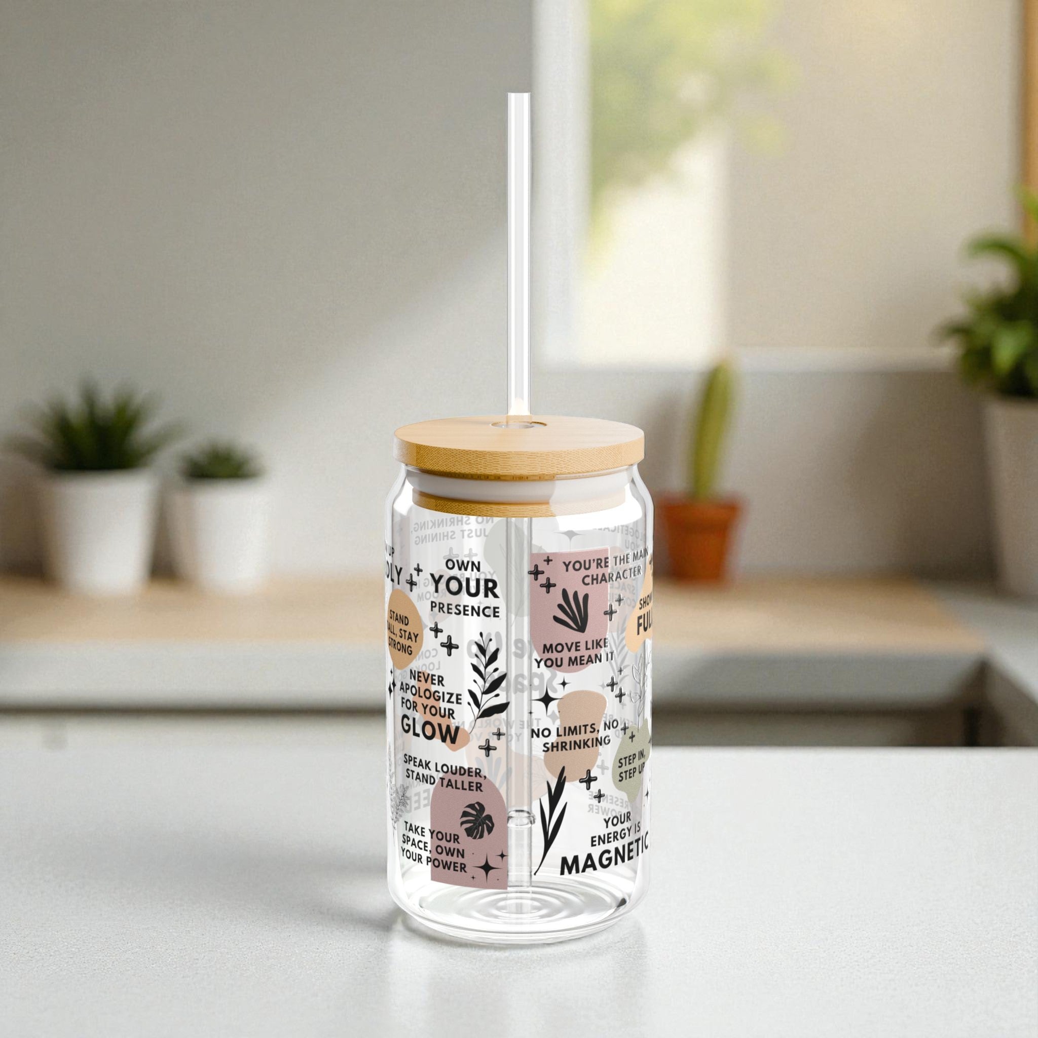 Take Up Space Glass Tumbler; 16oz