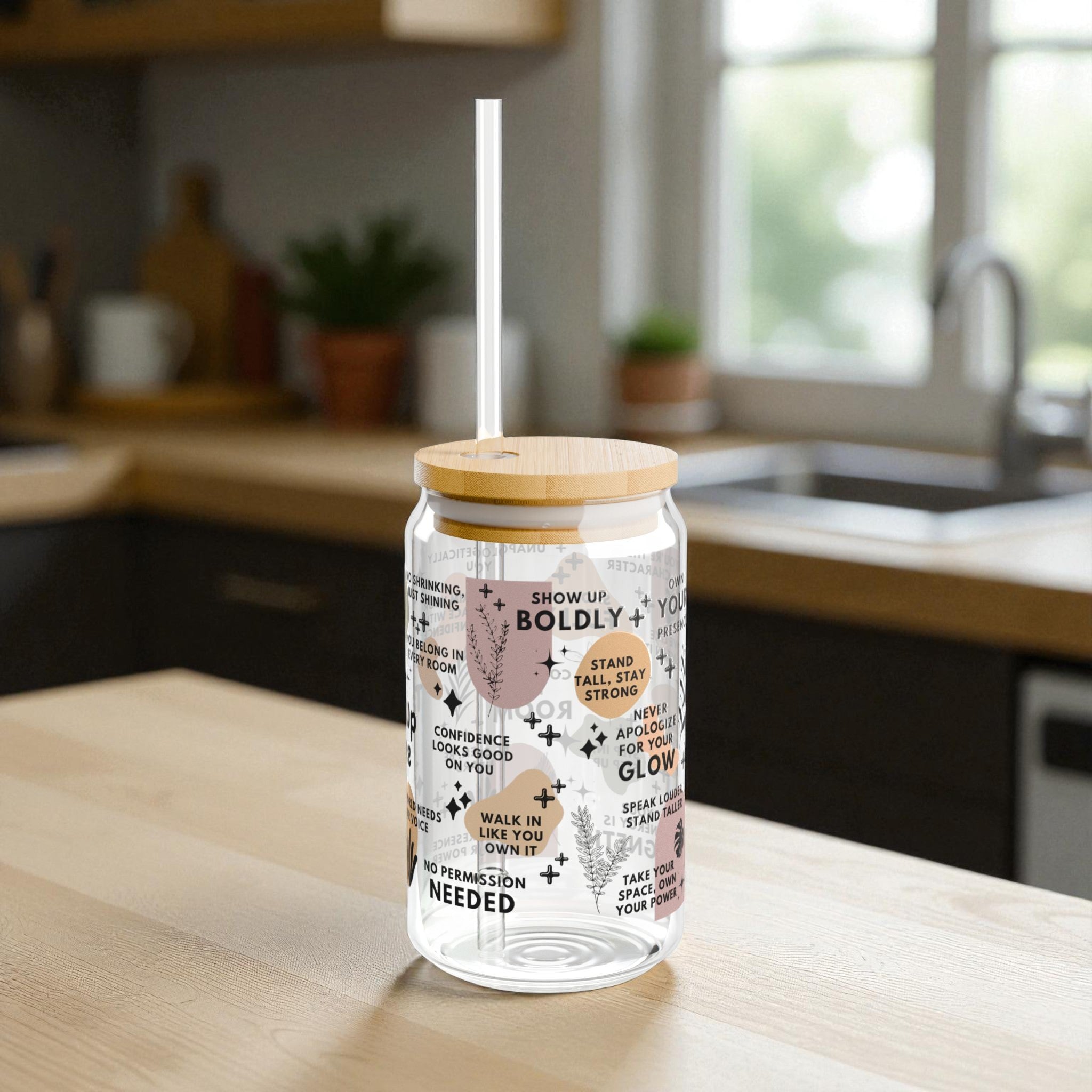 Take Up Space Glass Tumbler; 16oz