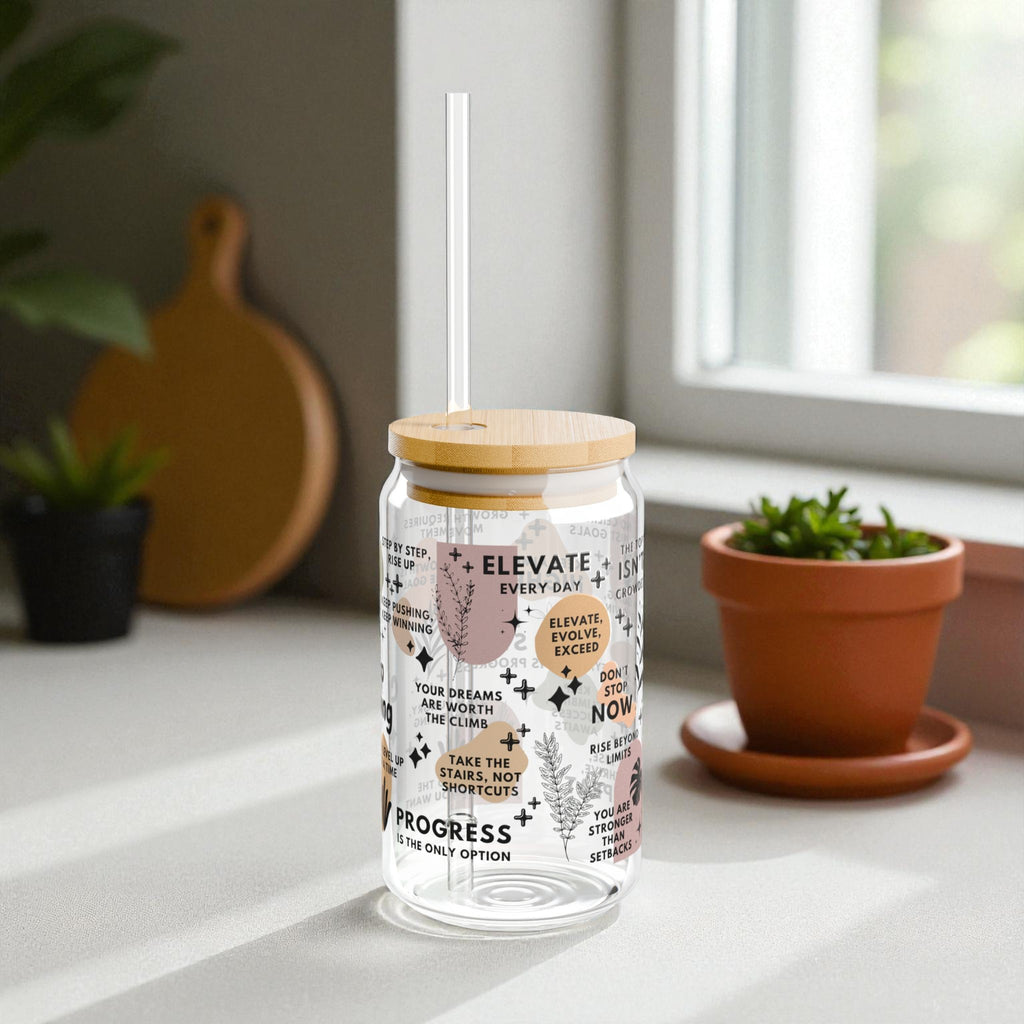 Keep Climbing Glass Tumbler; 16oz