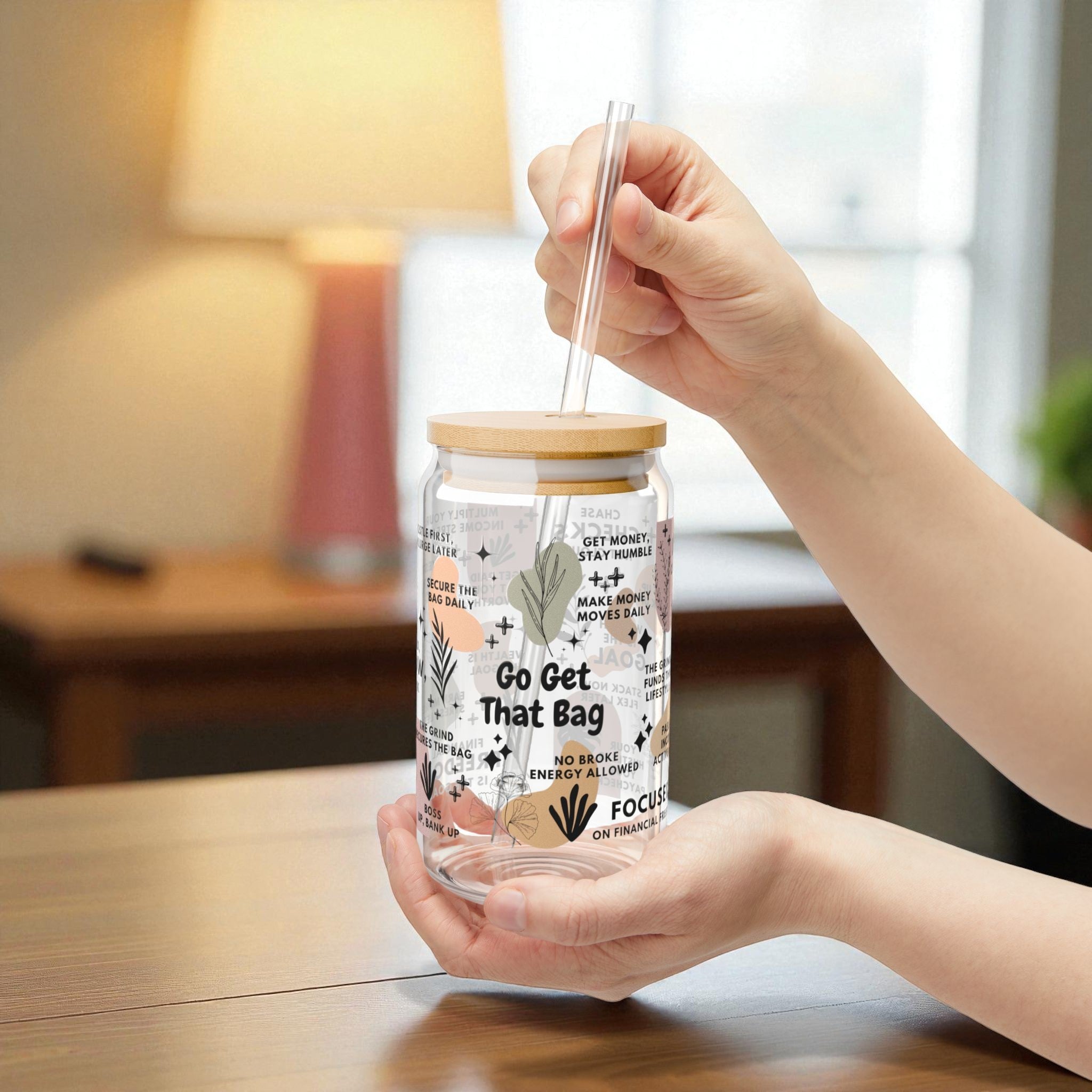 Go Get That Bag Glass Tumbler; 16oz