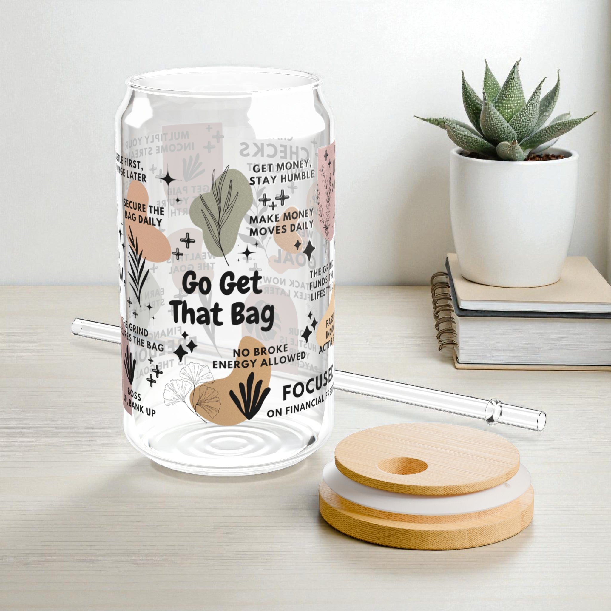 Go Get That Bag Glass Tumbler; 16oz