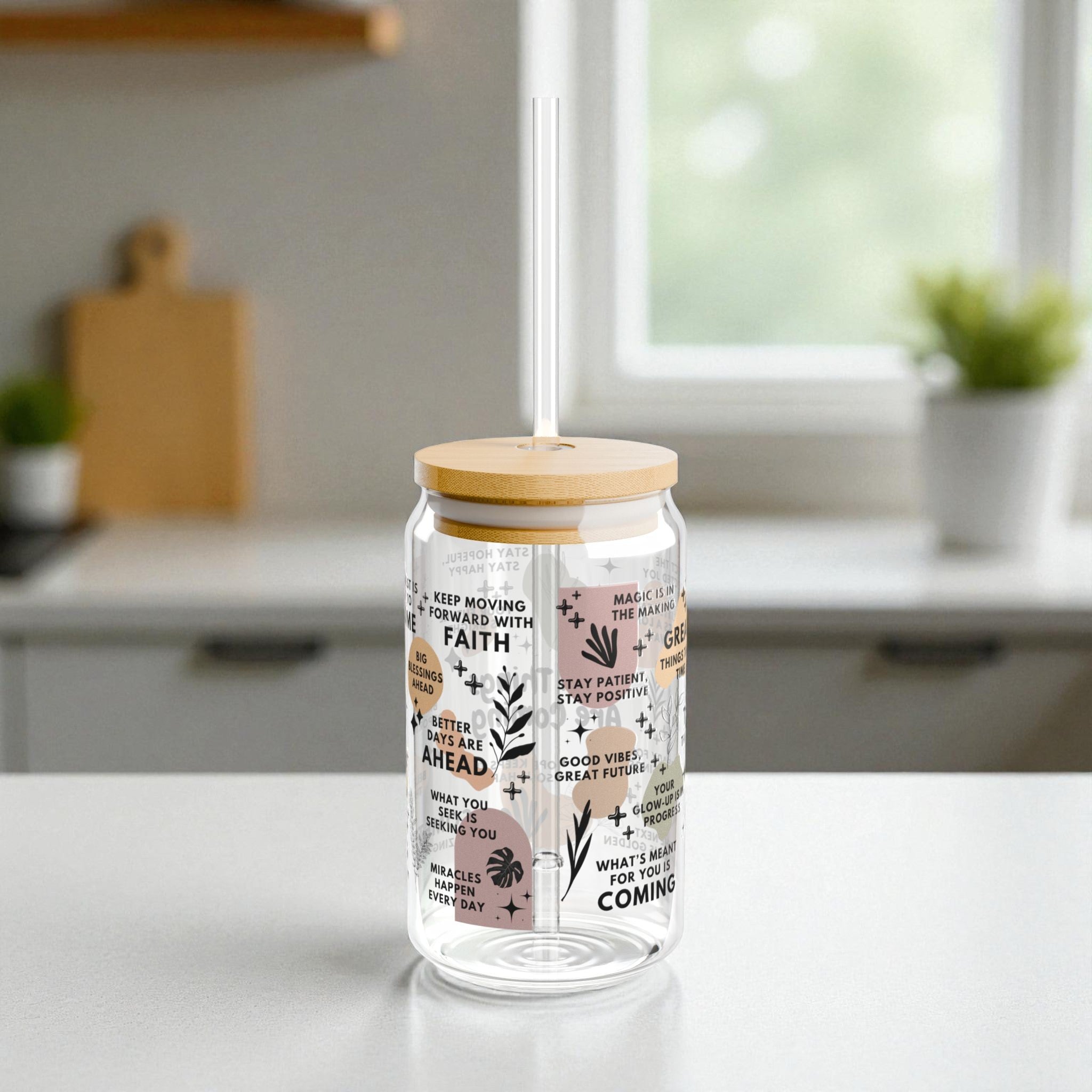 Good Things Are Coming Glass Tumbler; 16oz