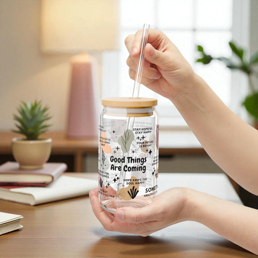 Good Things Are Coming Glass Tumbler; 16oz
