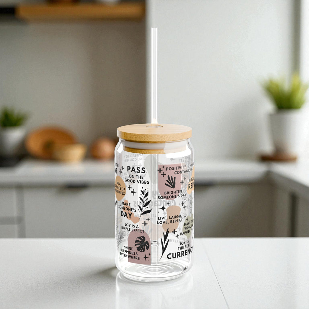 Joy Is Contagious Glass Tumbler; 16oz