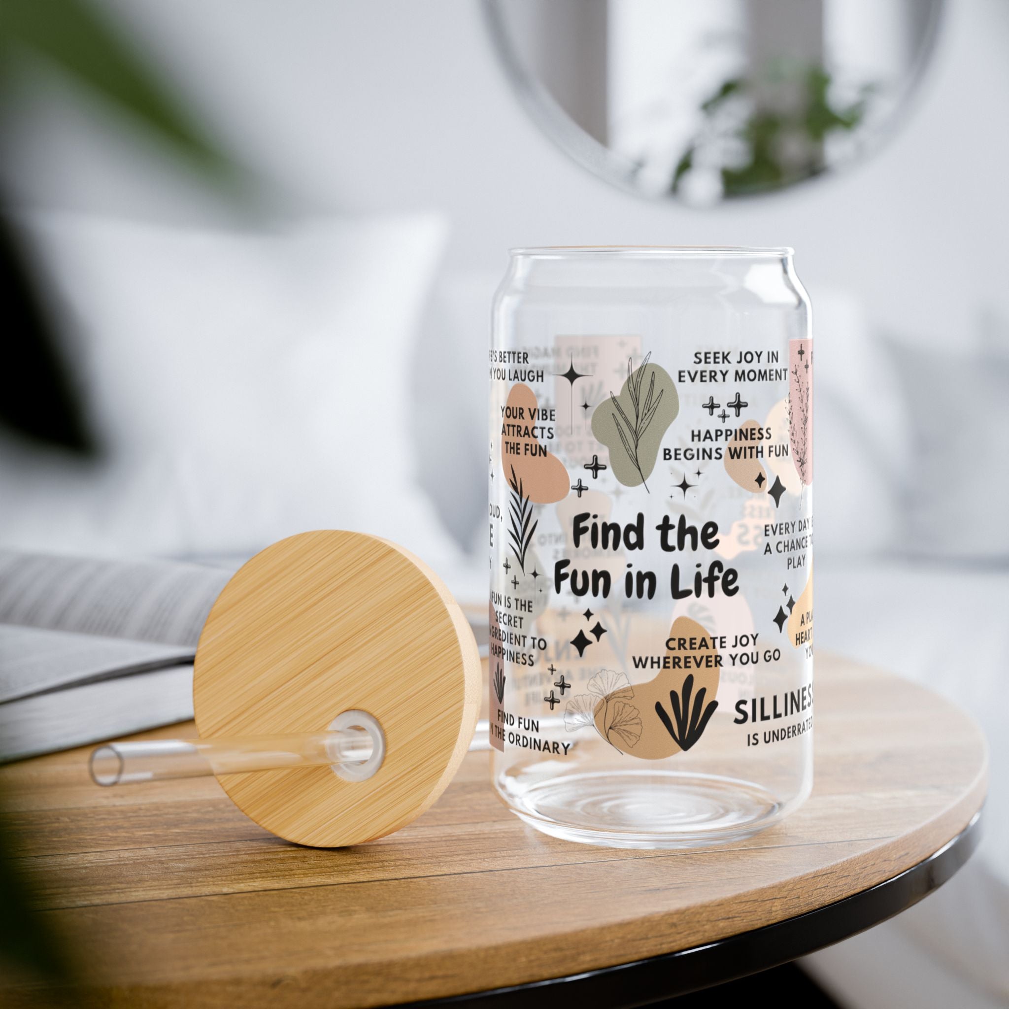 Find the Fun in Life Glass Tumbler; 16oz