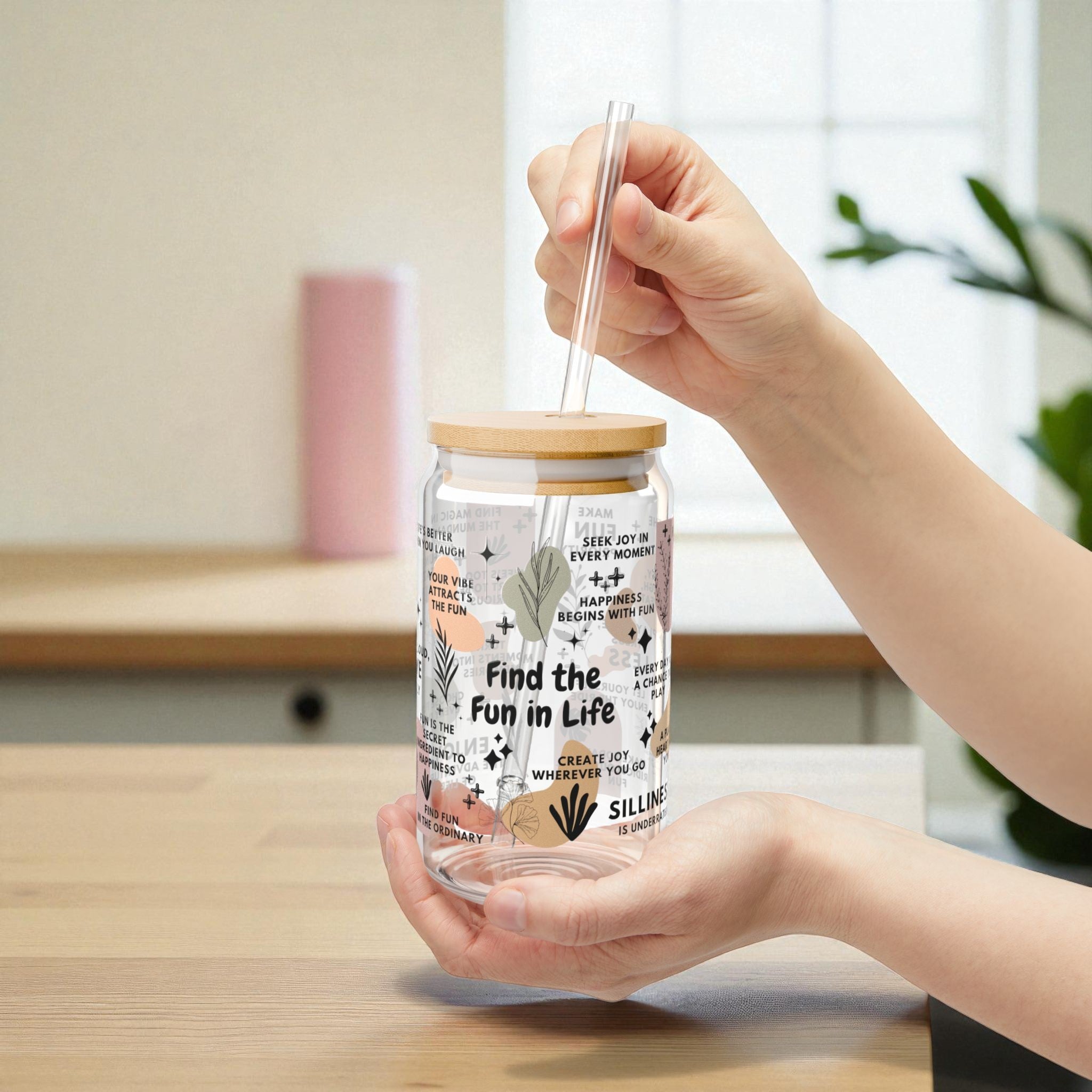 Find the Fun in Life Glass Tumbler; 16oz