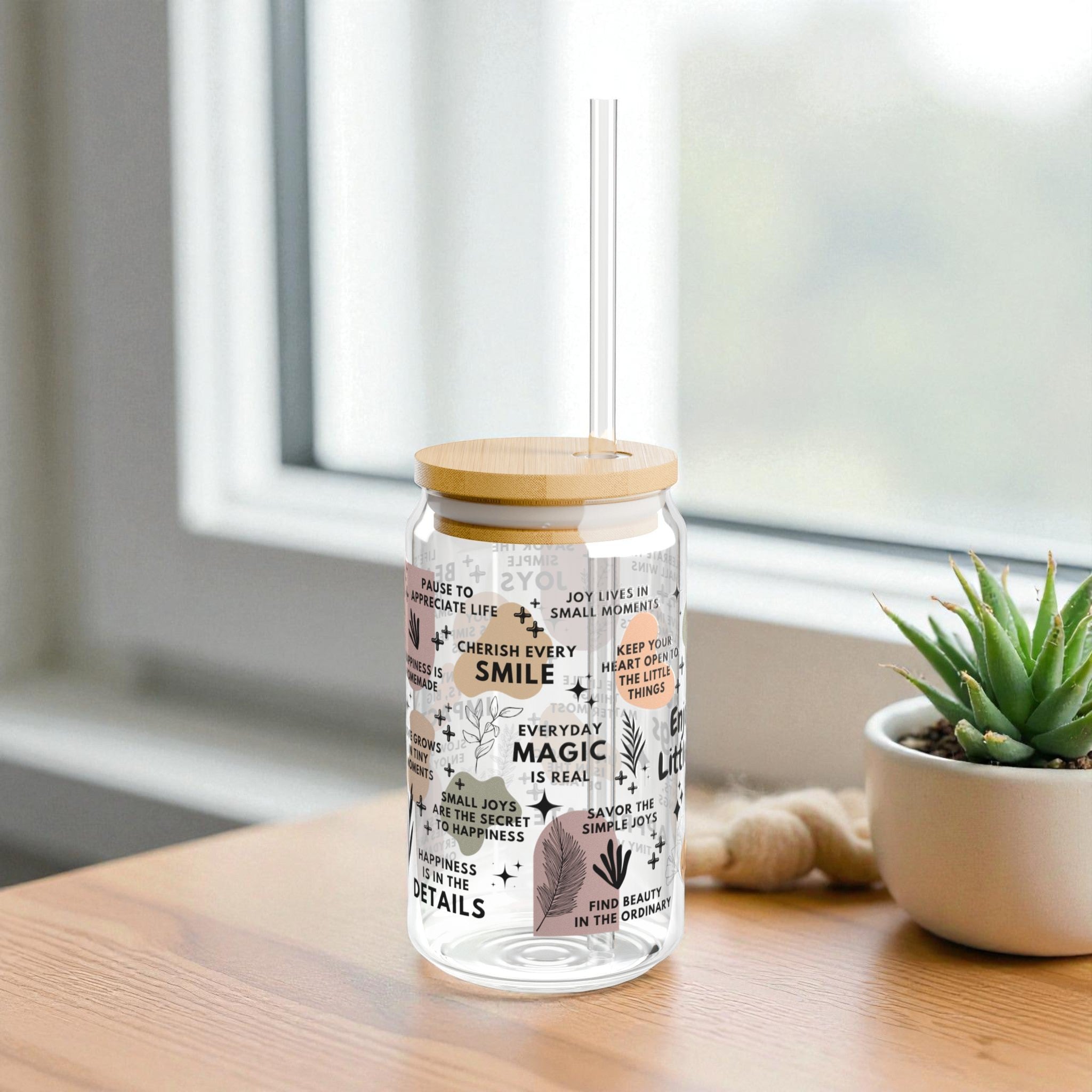 Enjoy the Little Things Glass Tumbler; 16oz