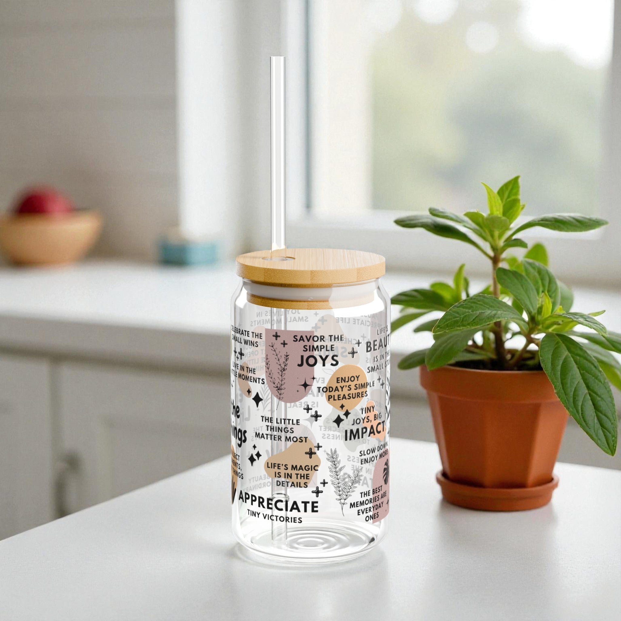 Enjoy the Little Things Glass Tumbler; 16oz