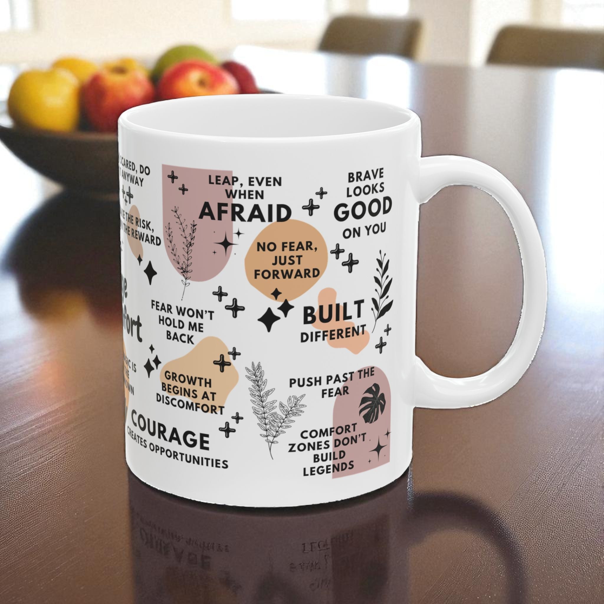 Courage Over Comfort Mug; 11oz/15oz - Motivational Coffee Cup for Women