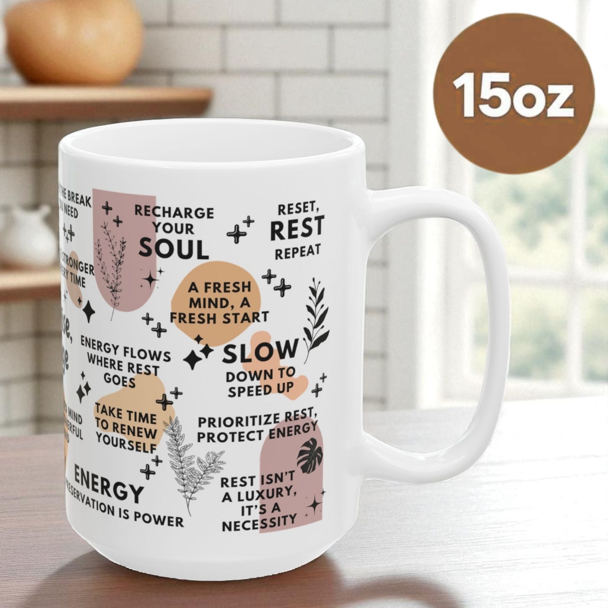 Reset Rise Recharge Mug; 11oz/15oz