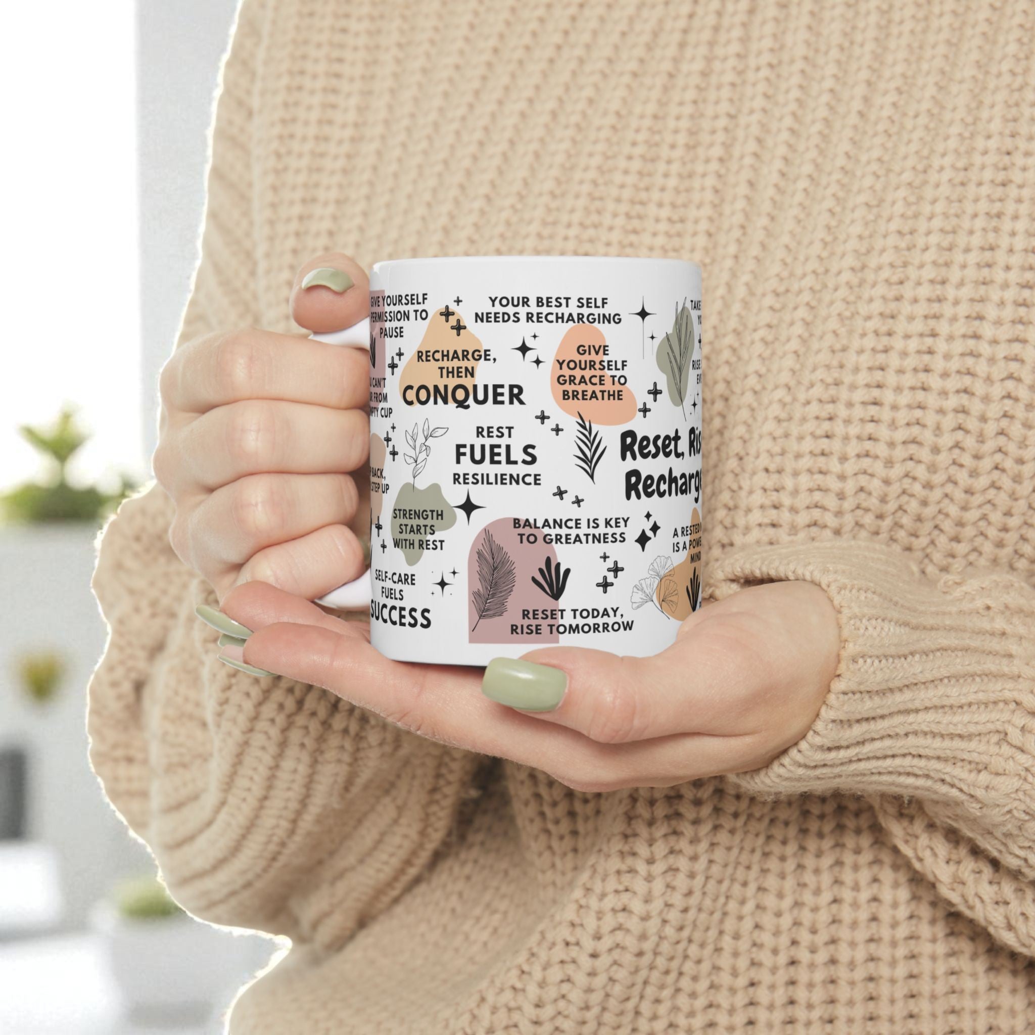 Reset Rise Recharge Mug; 11oz/15oz