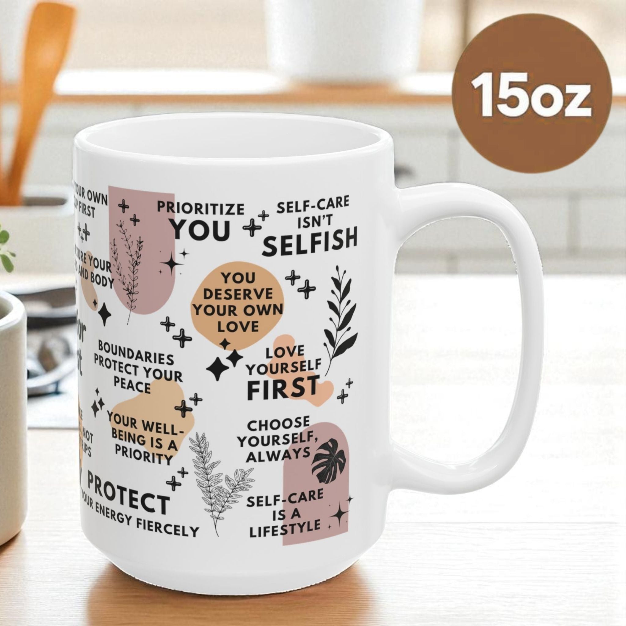 Sunshine and Positivity Mug; 11oz/15oz - Motivational Coffee Cup for Women