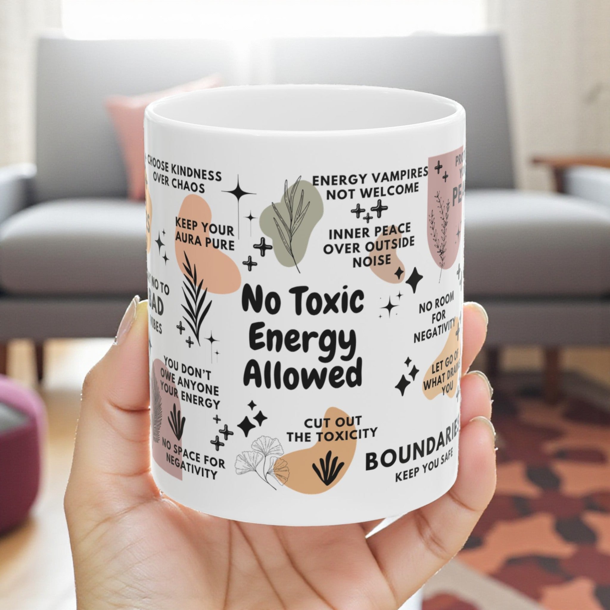 No Toxic Energy Allowed Mug; 11oz/15oz