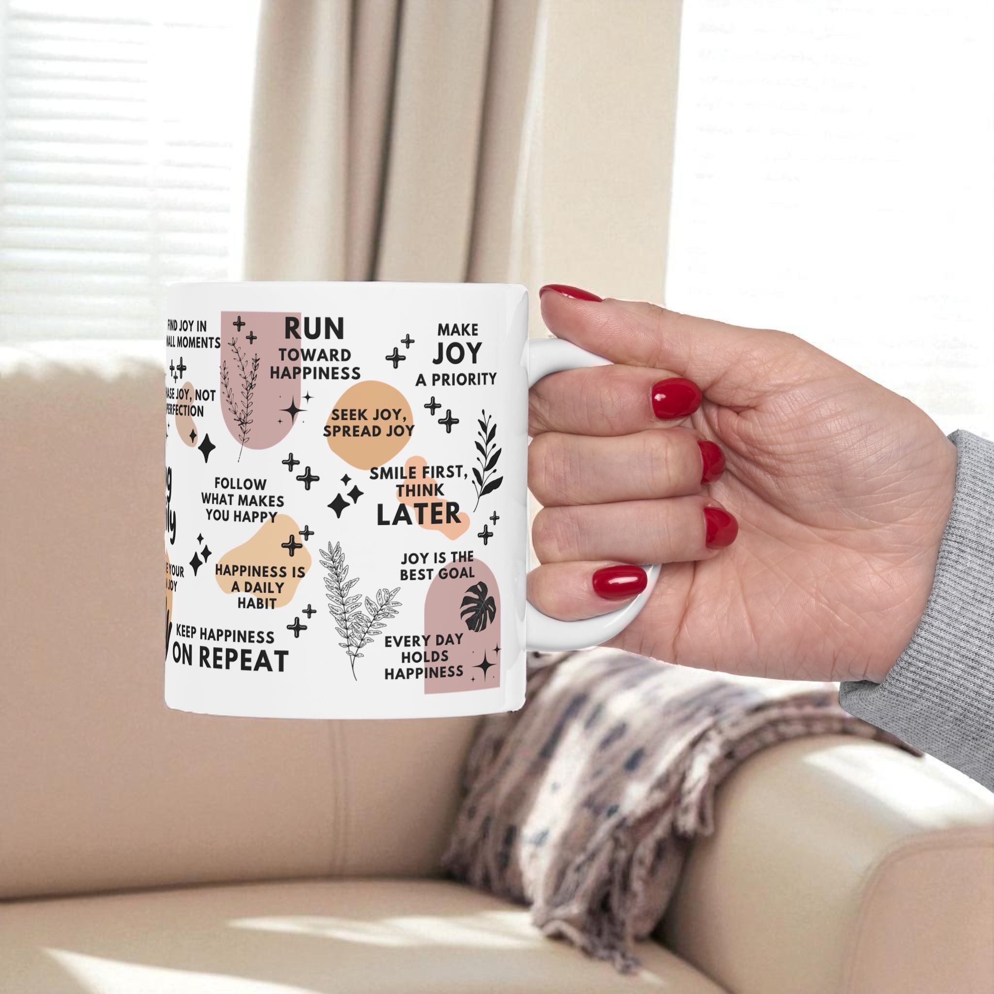 Chasing Joy Daily Mug; 11oz/15oz - Motivational Coffee Cup for Women