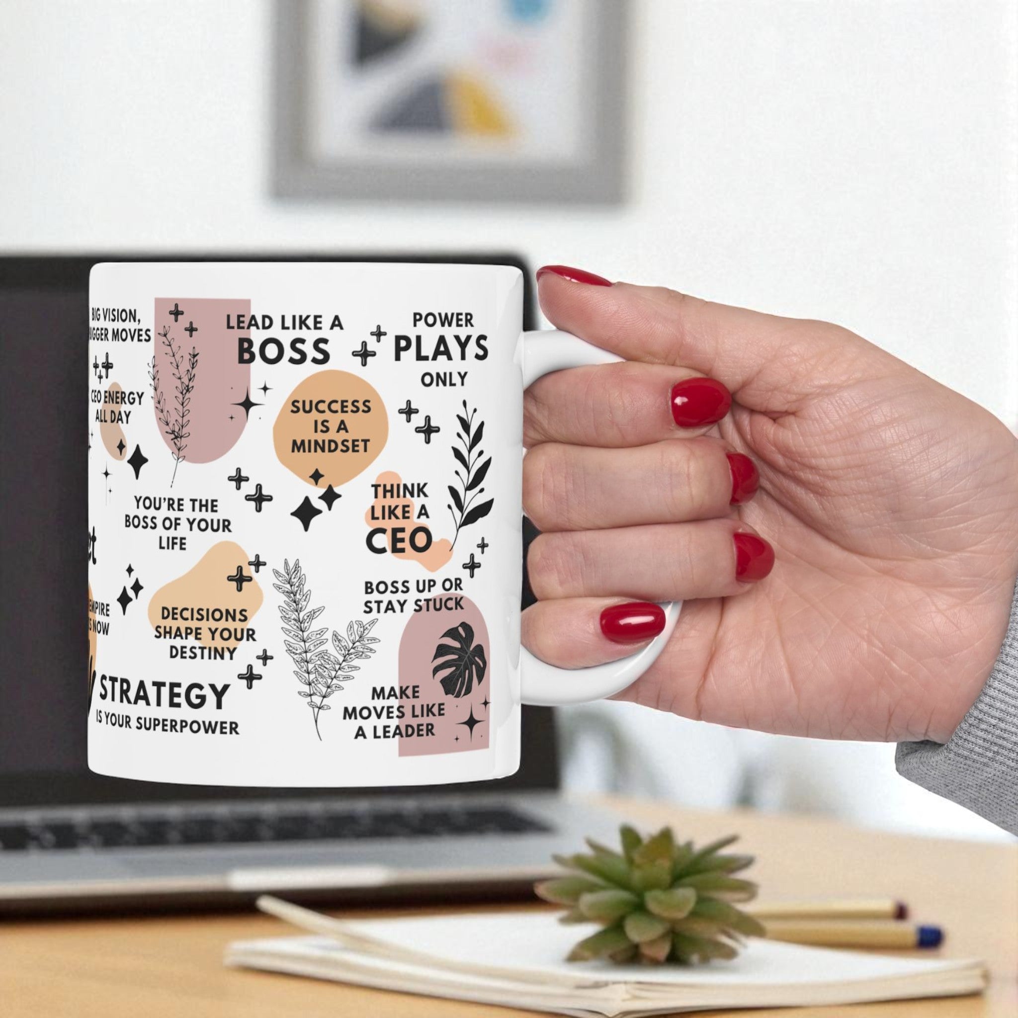 CEO Mindset Mug; 11oz/15oz - Motivational Coffee Cup for Women