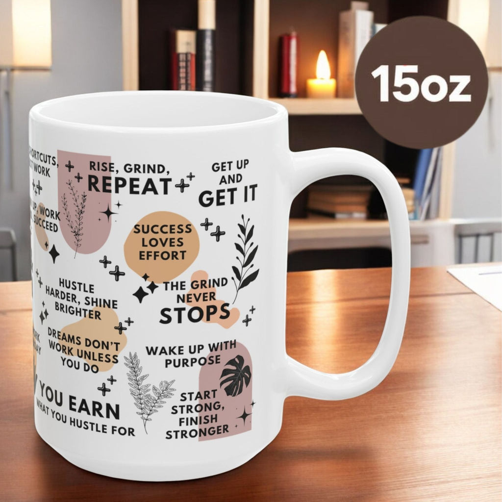 Rise and Grind Mug; 11oz/15oz