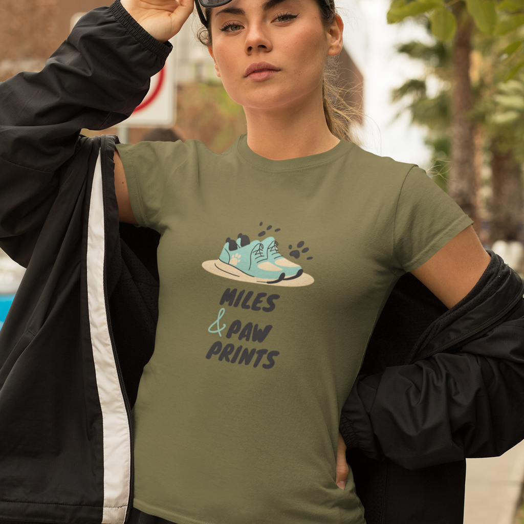 Miles and Paw Prints T-Shirt