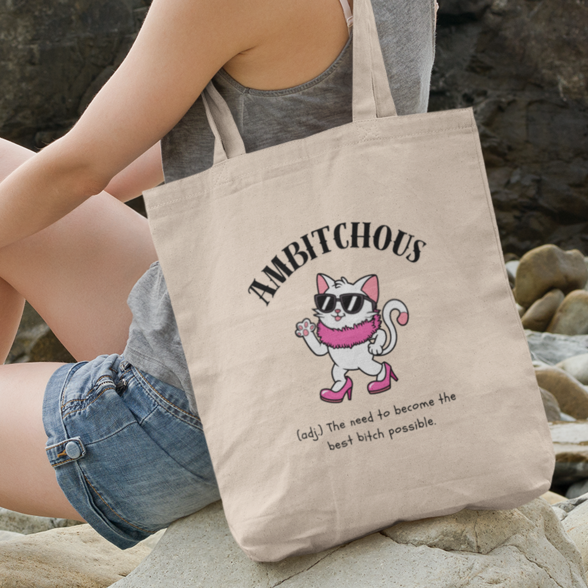 Ambitchous Cotton Canvas Tote Bag