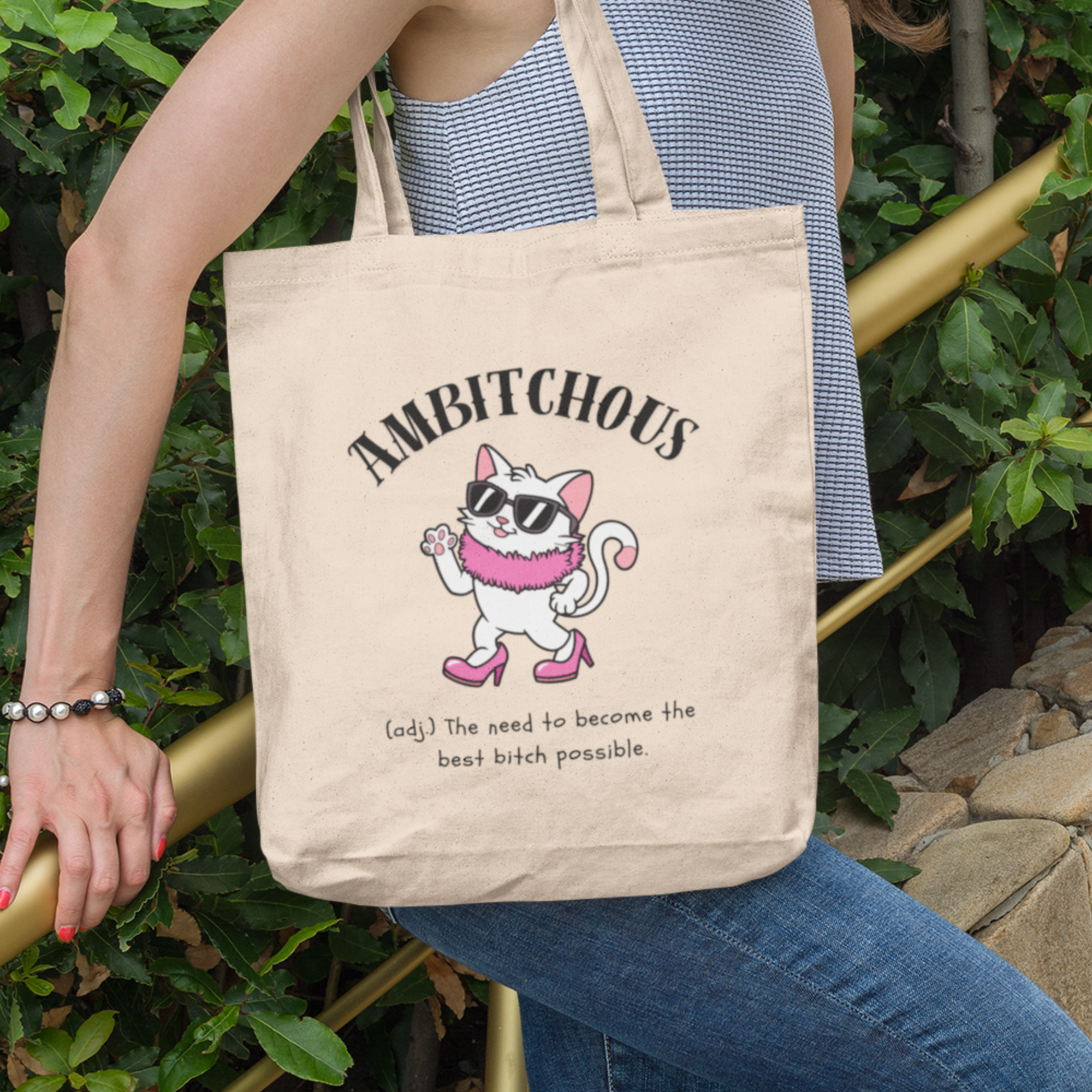Ambitchous Cotton Canvas Tote Bag