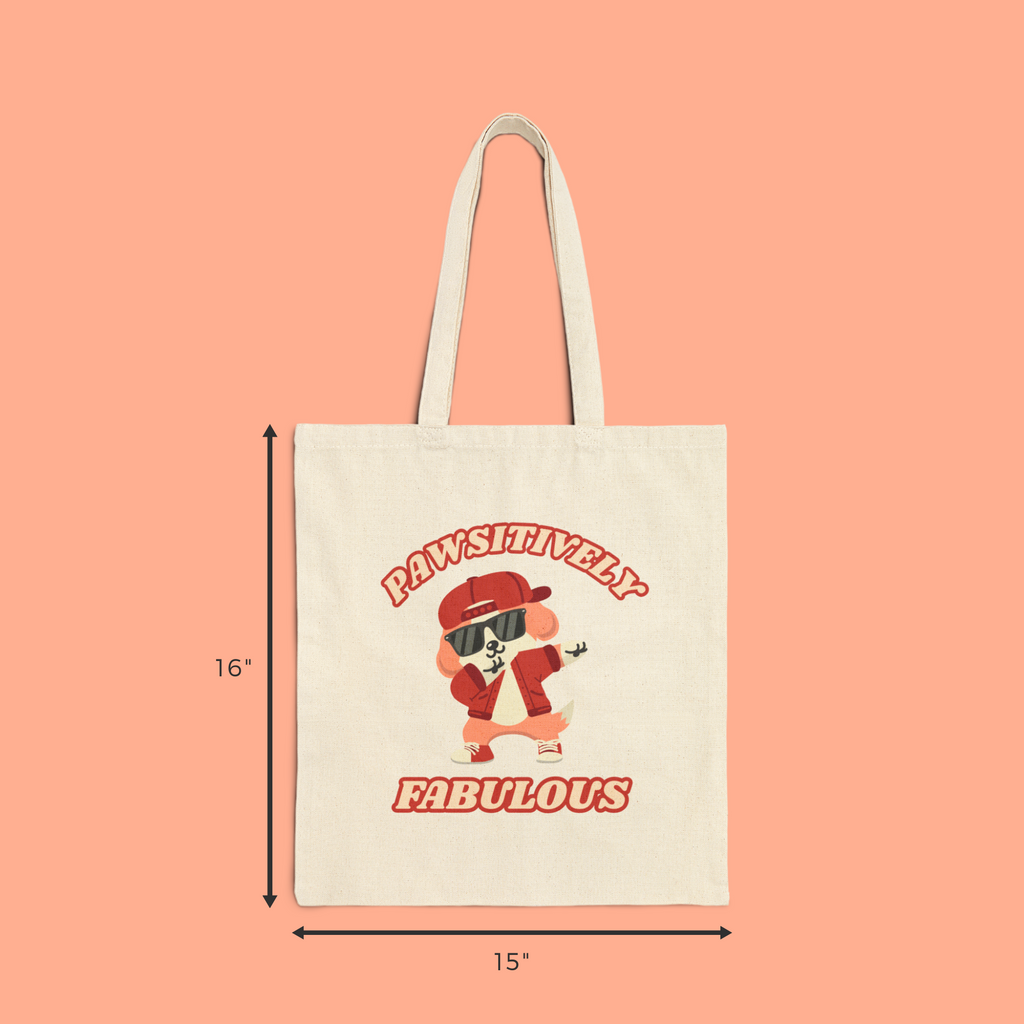 Pawsitively Fabulous Cotton Canvas Tote Bag