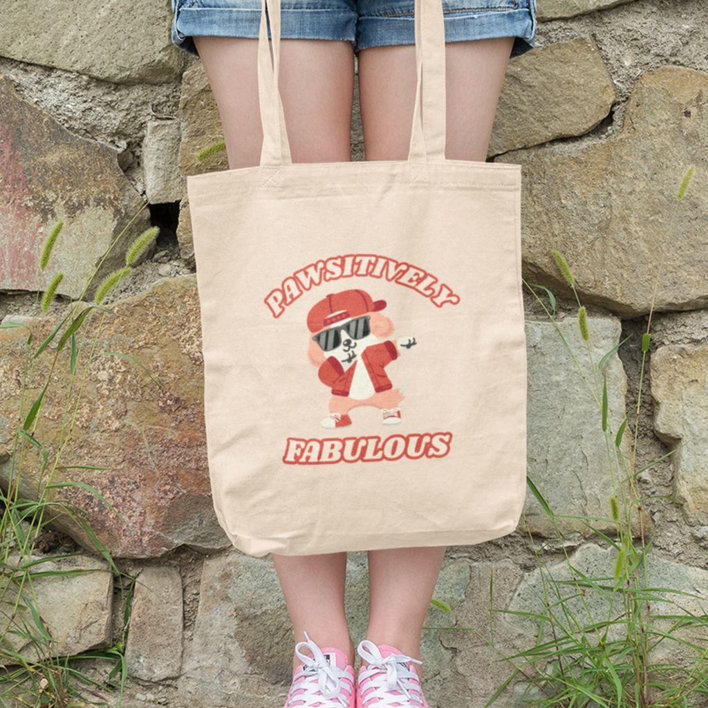 Pawsitively Fabulous Cotton Canvas Tote Bag