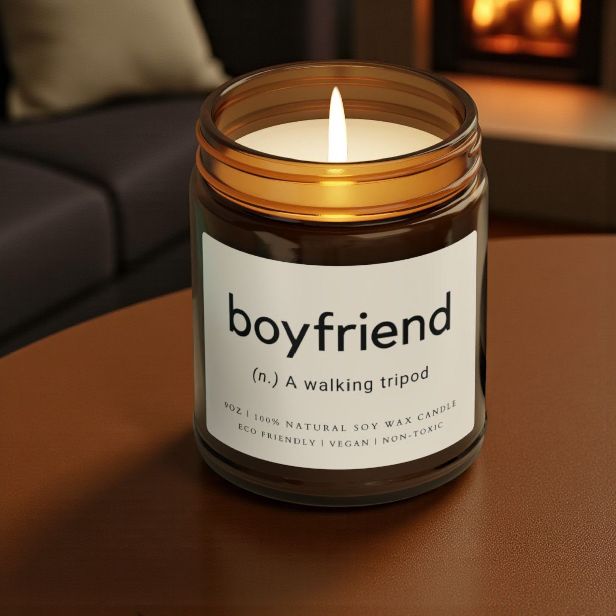Boyfriend Scented Soy Wax Vegan Jar Candle; 4oz/9oz