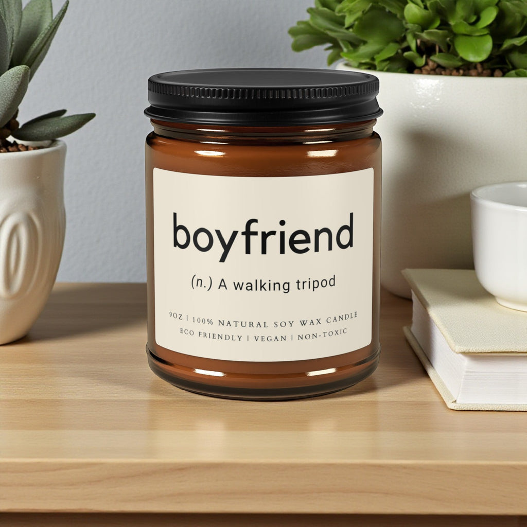 Boyfriend Scented Soy Wax Vegan Jar Candle; 4oz/9oz