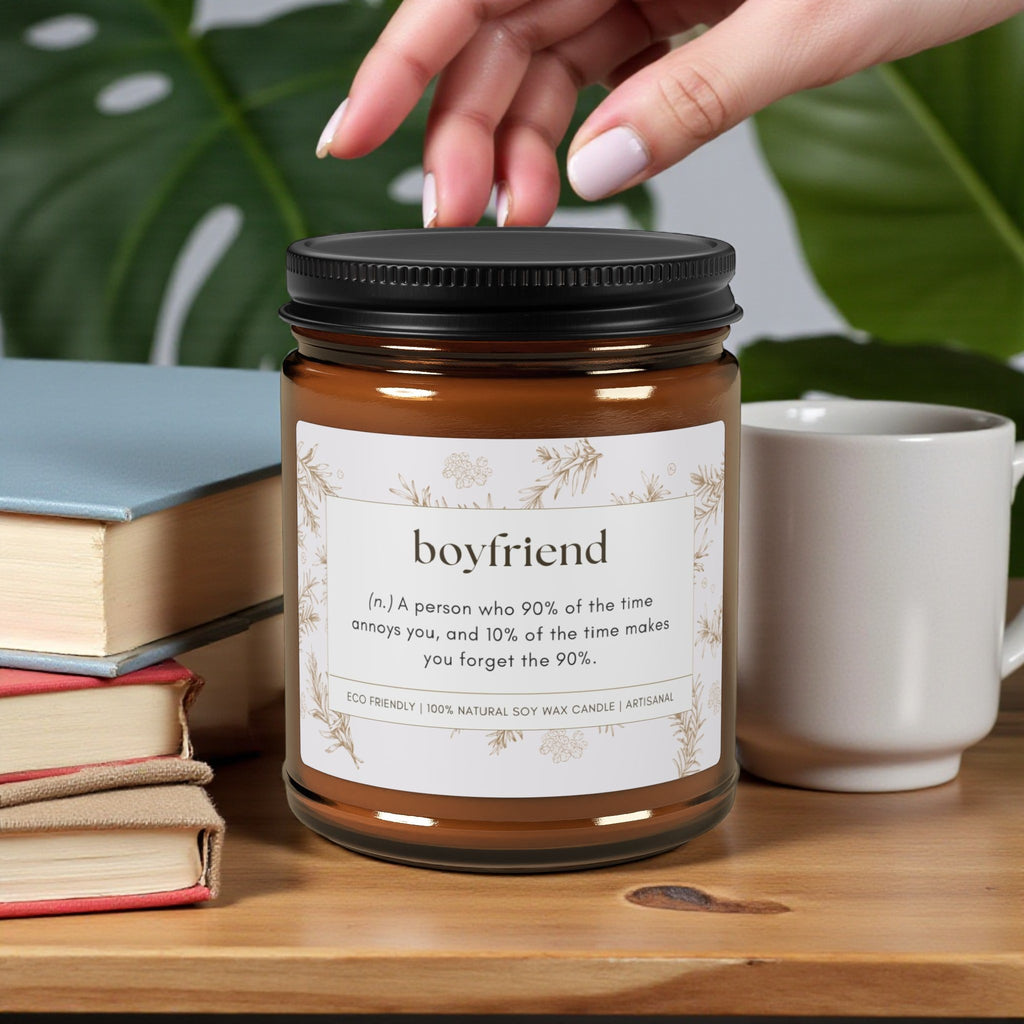 Boyfriend Scented Soy Wax Vegan Candle; 4oz/9oz