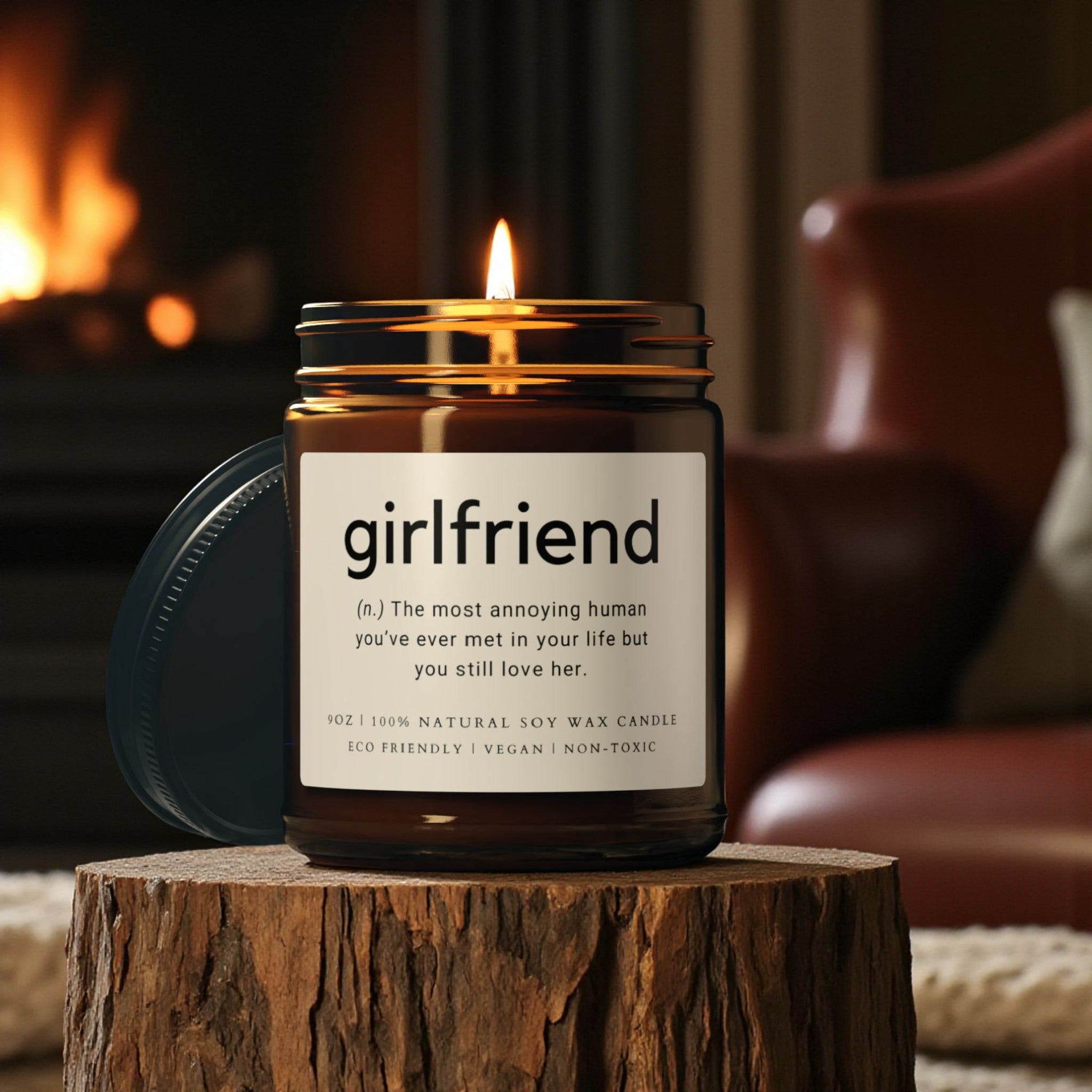 Girlfriend Scented Soy Wax Vegan Candle; 4oz/9oz
