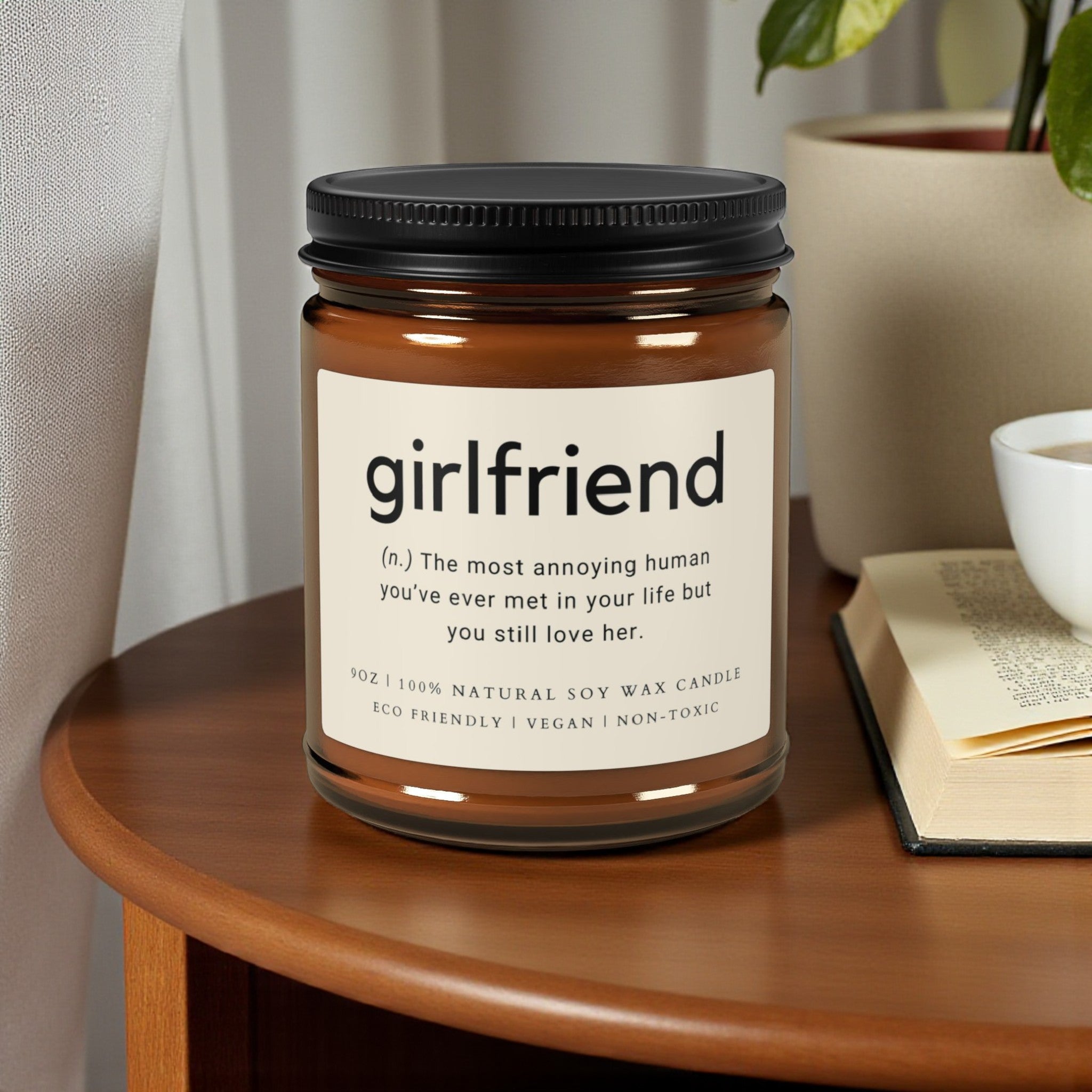 Girlfriend Scented Soy Wax Vegan Candle; 4oz/9oz