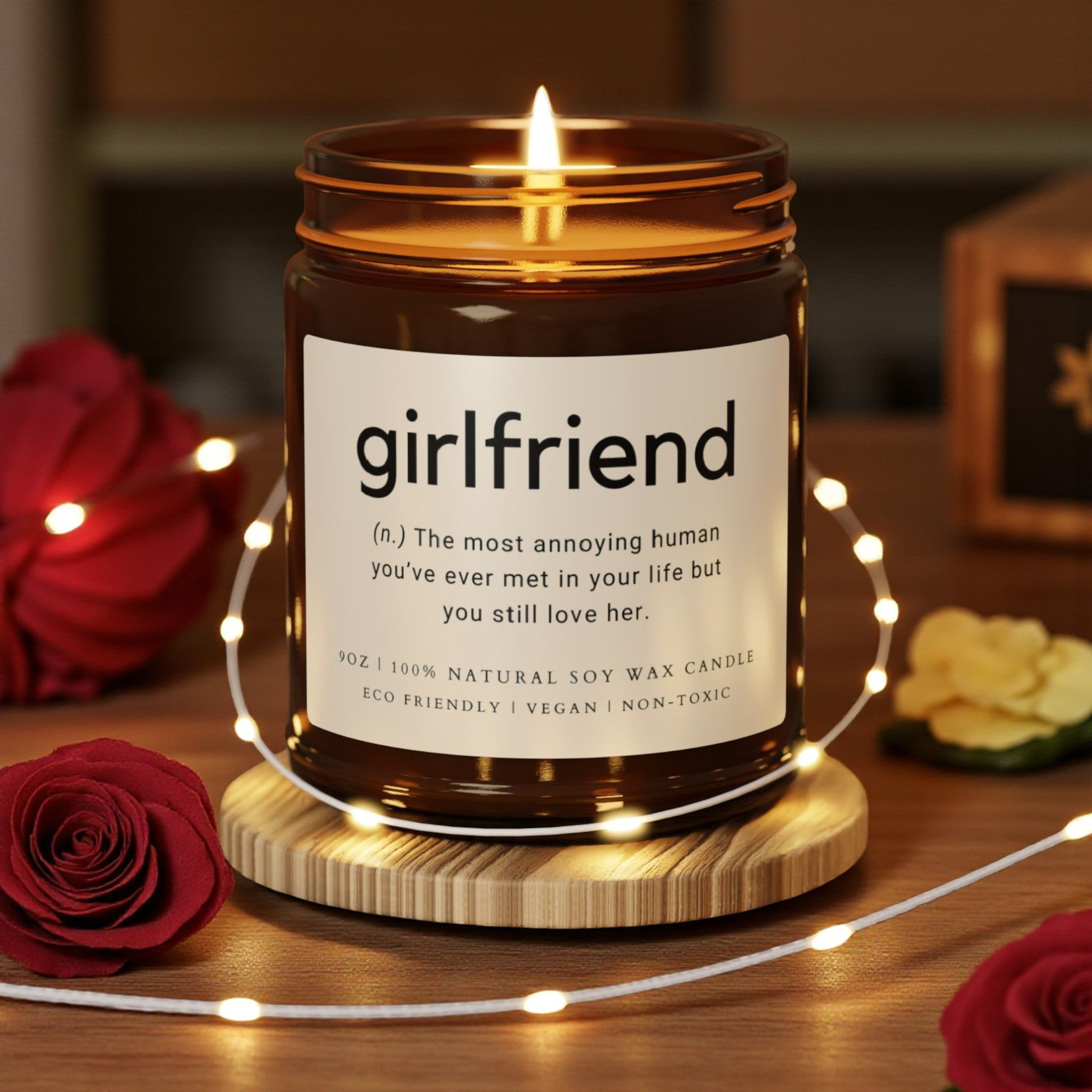 Girlfriend Scented Soy Wax Vegan Candle; 4oz/9oz