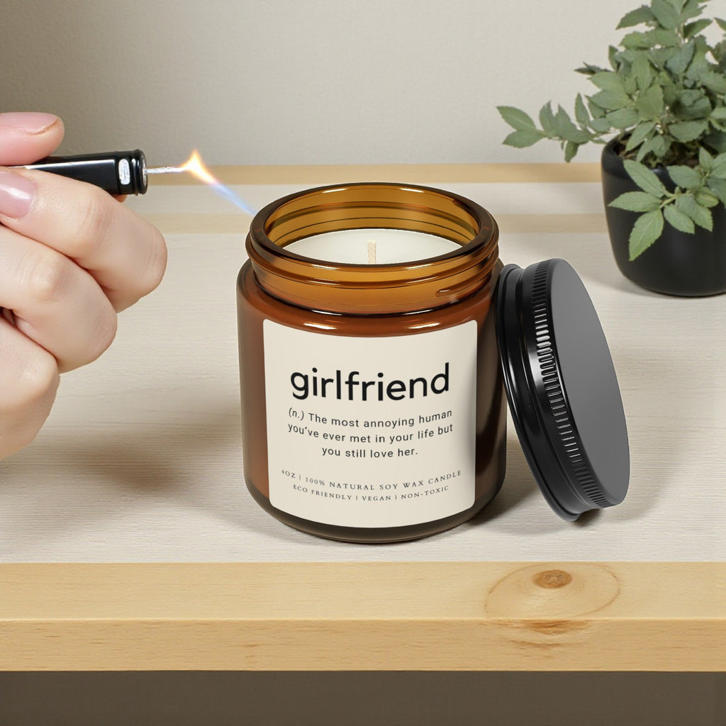 Girlfriend Scented Soy Wax Vegan Candle; 4oz/9oz