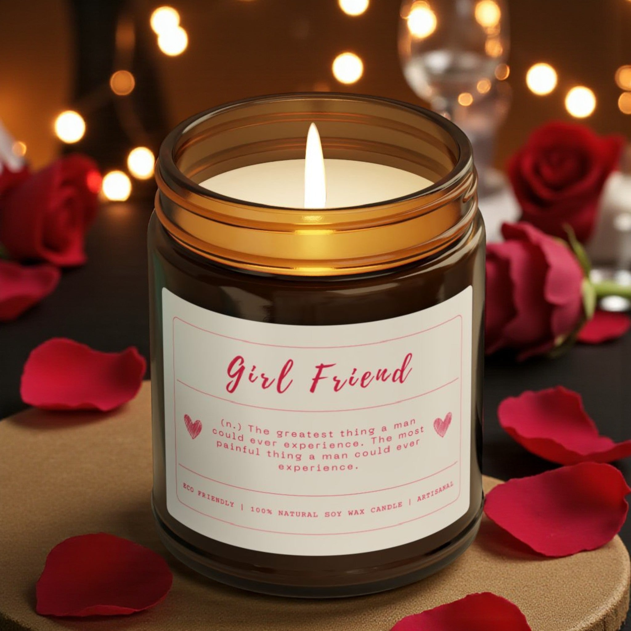 Girlfriend Scented Soy Wax Vegan Candle; 4oz/9oz