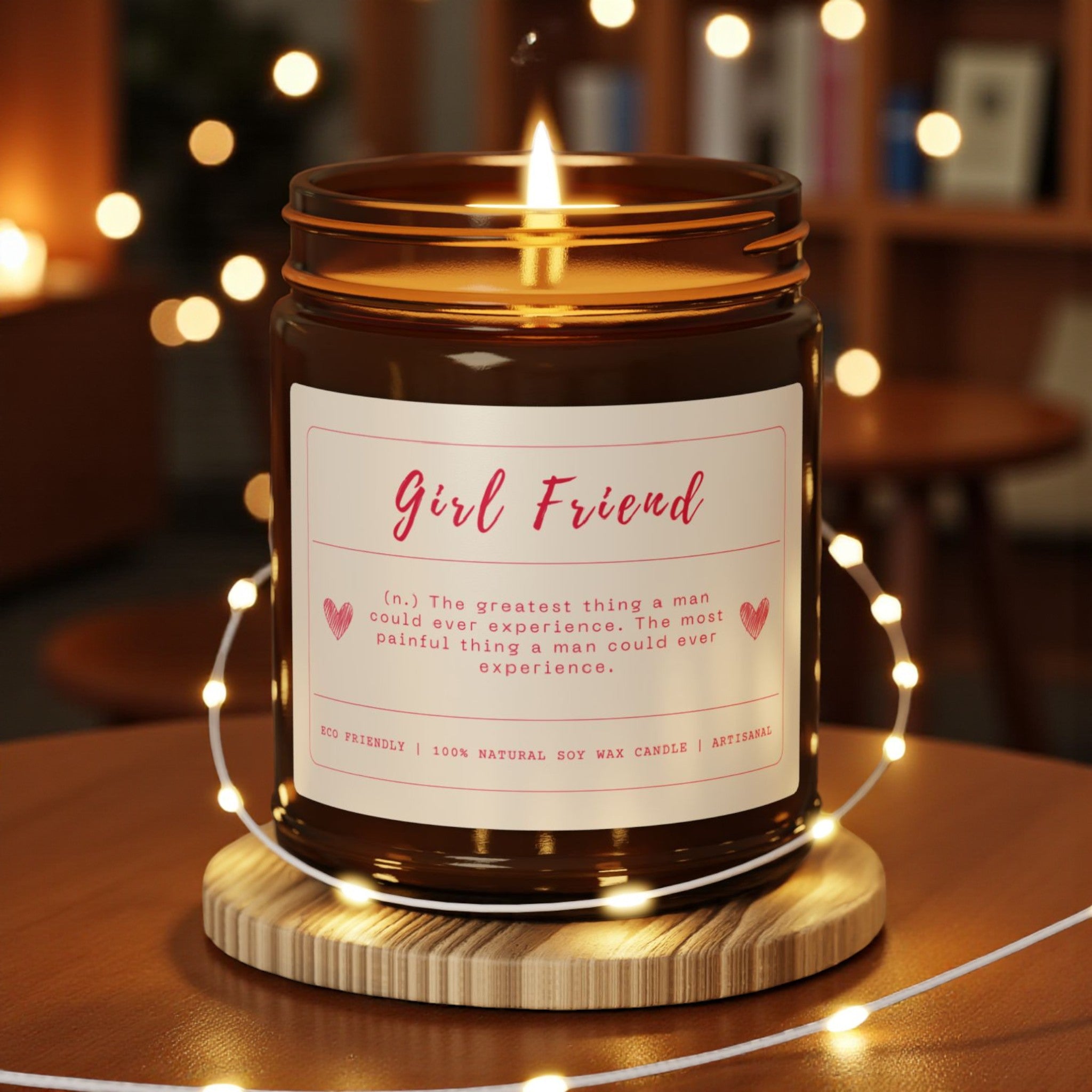 Girlfriend Scented Soy Wax Vegan Candle; 4oz/9oz