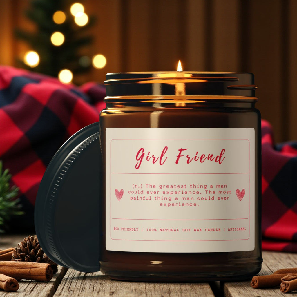 Girlfriend Scented Soy Wax Vegan Candle; 4oz/9oz