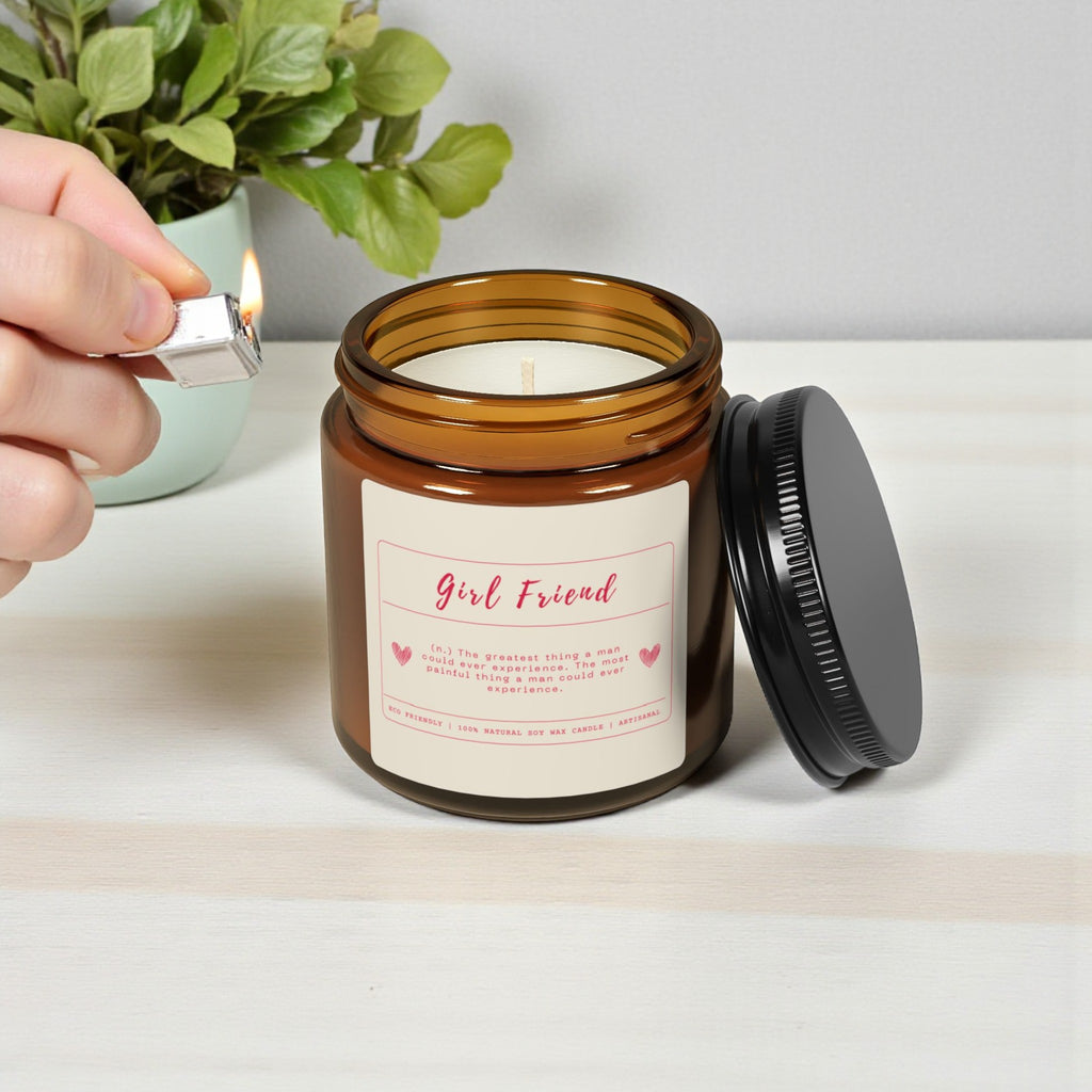 Girlfriend Scented Soy Wax Vegan Candle; 4oz/9oz