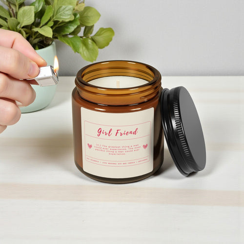 Girlfriend Scented Soy Wax Vegan Candle; 4oz/9oz