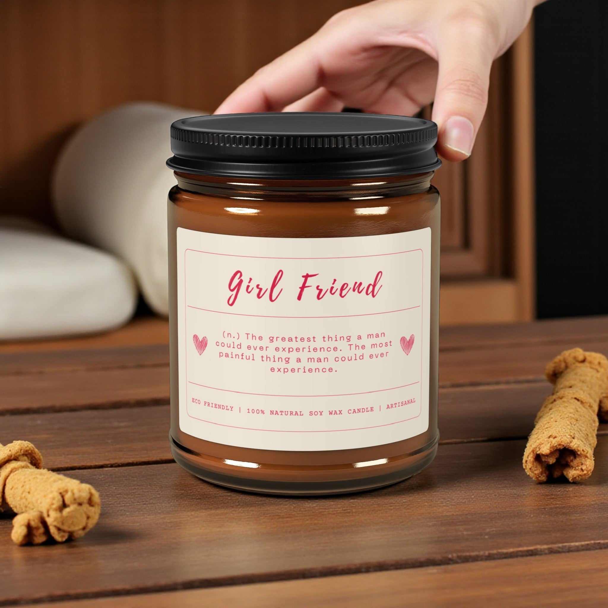 Girlfriend Scented Soy Wax Vegan Candle; 4oz/9oz