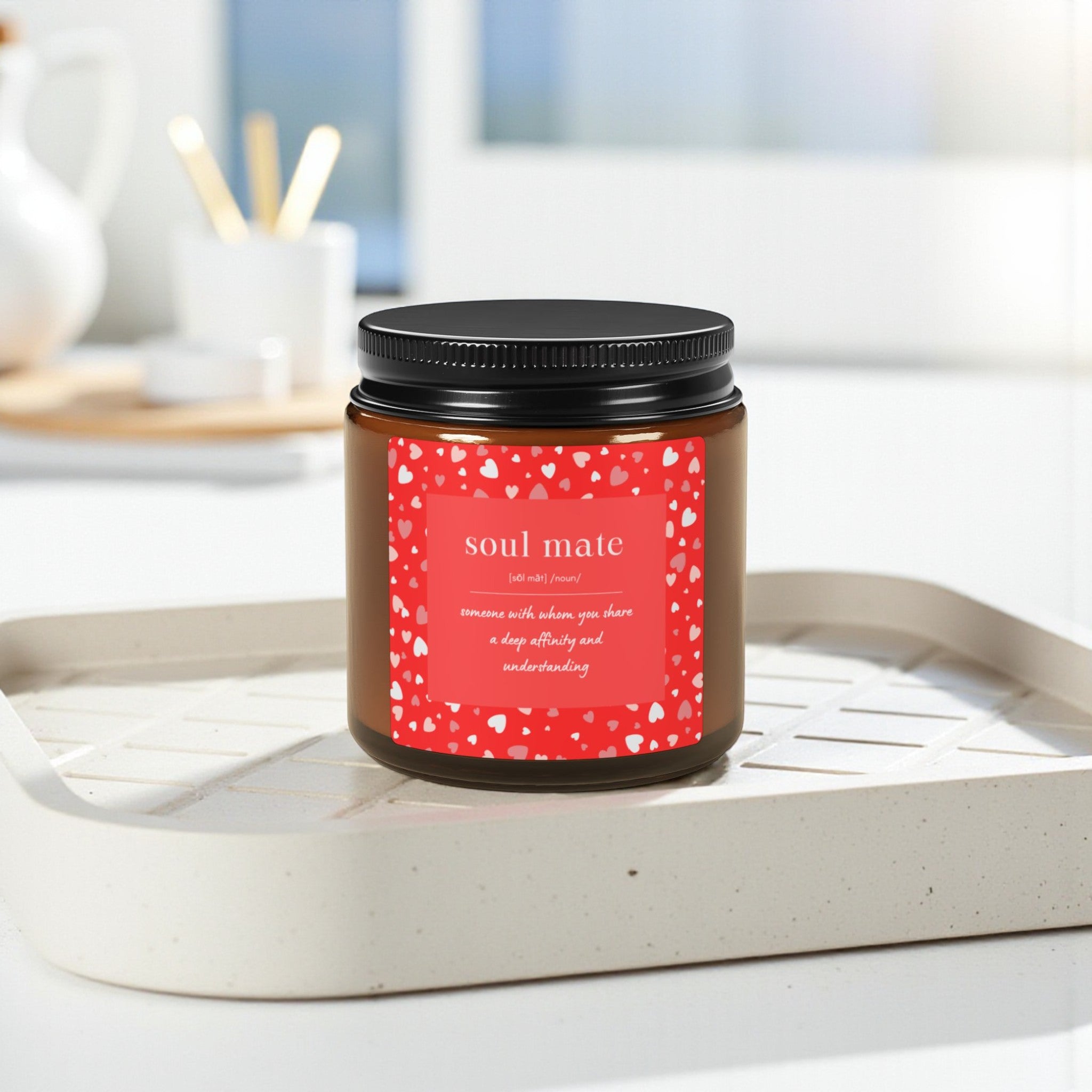 Soul Mate Scented Soy Wax Vegan Candle; 4oz/9oz