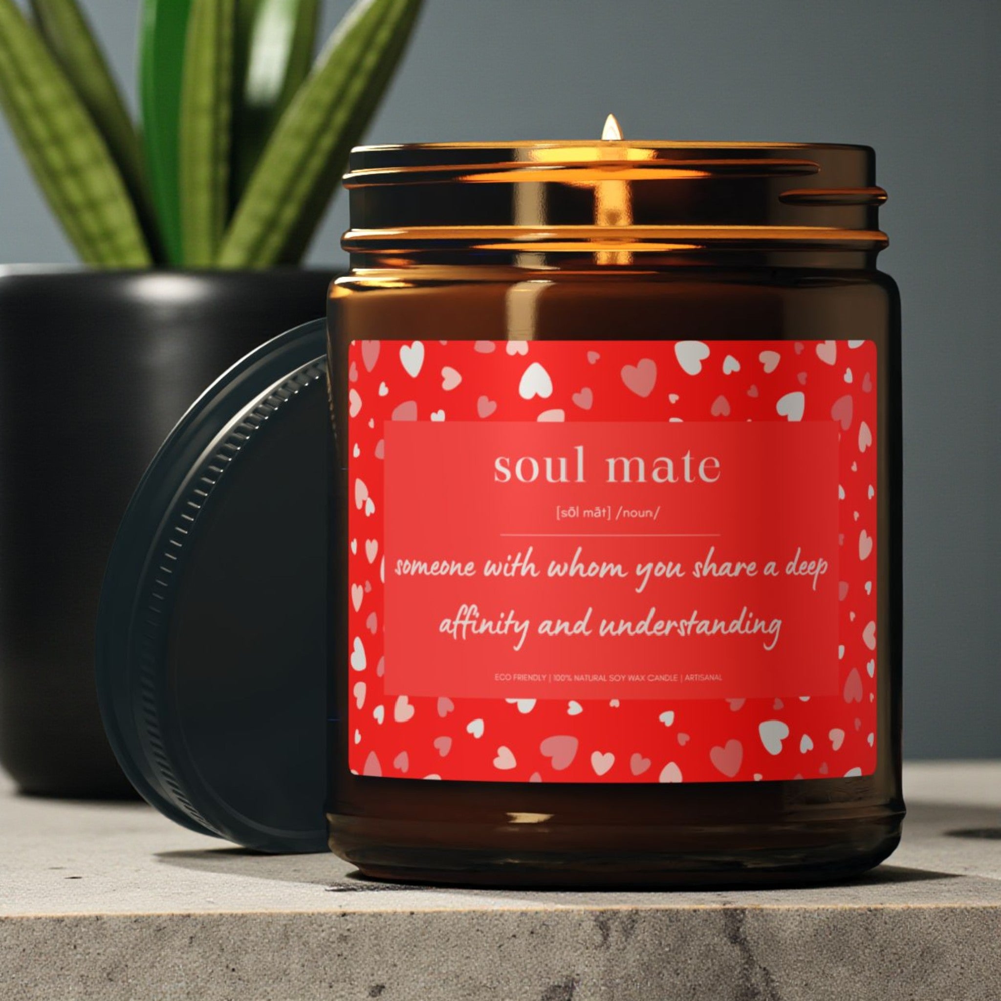 Soul Mate Scented Soy Wax Vegan Candle; 4oz/9oz