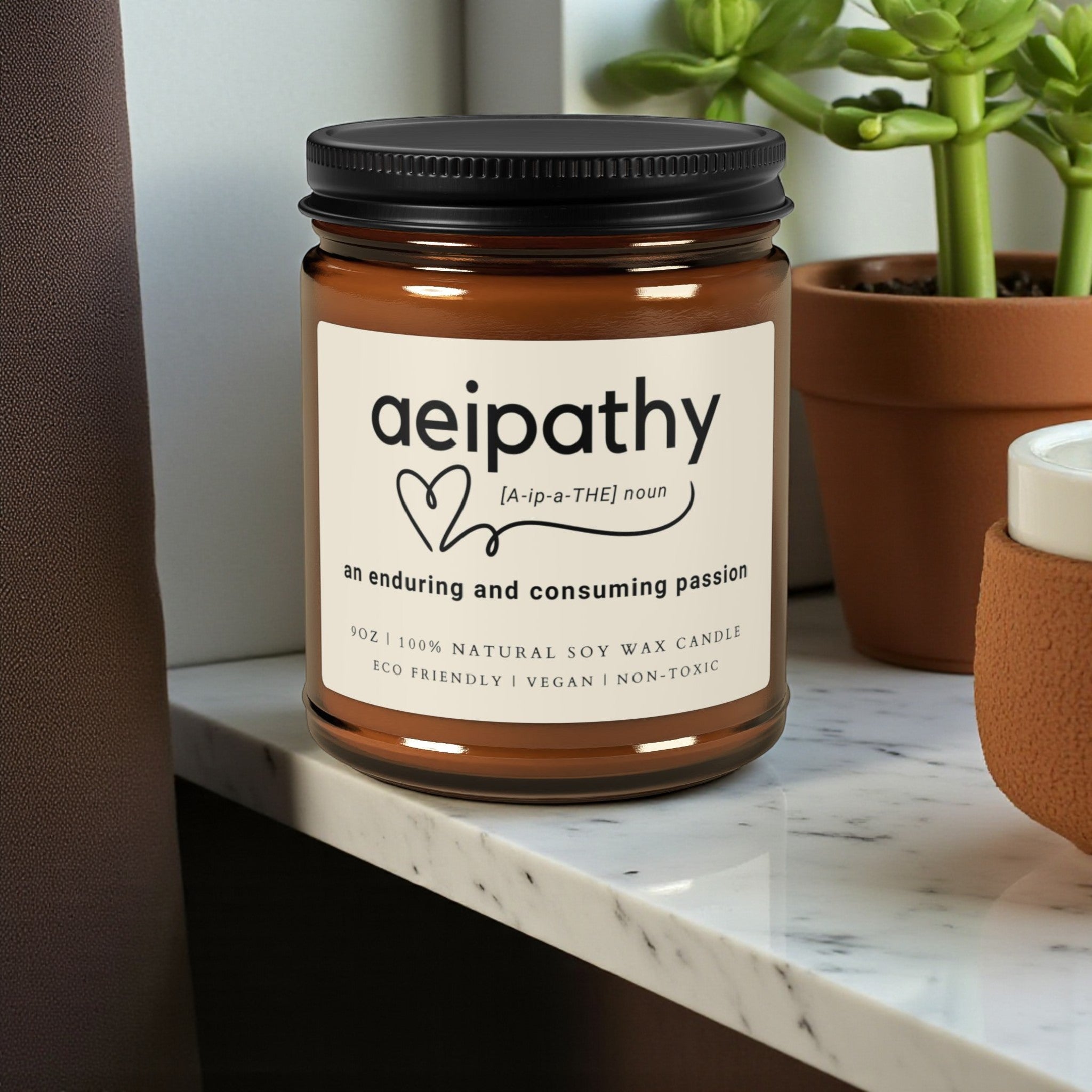 Aeipathy Scented Soy Wax Vegan Jar Candle; 4oz/9oz