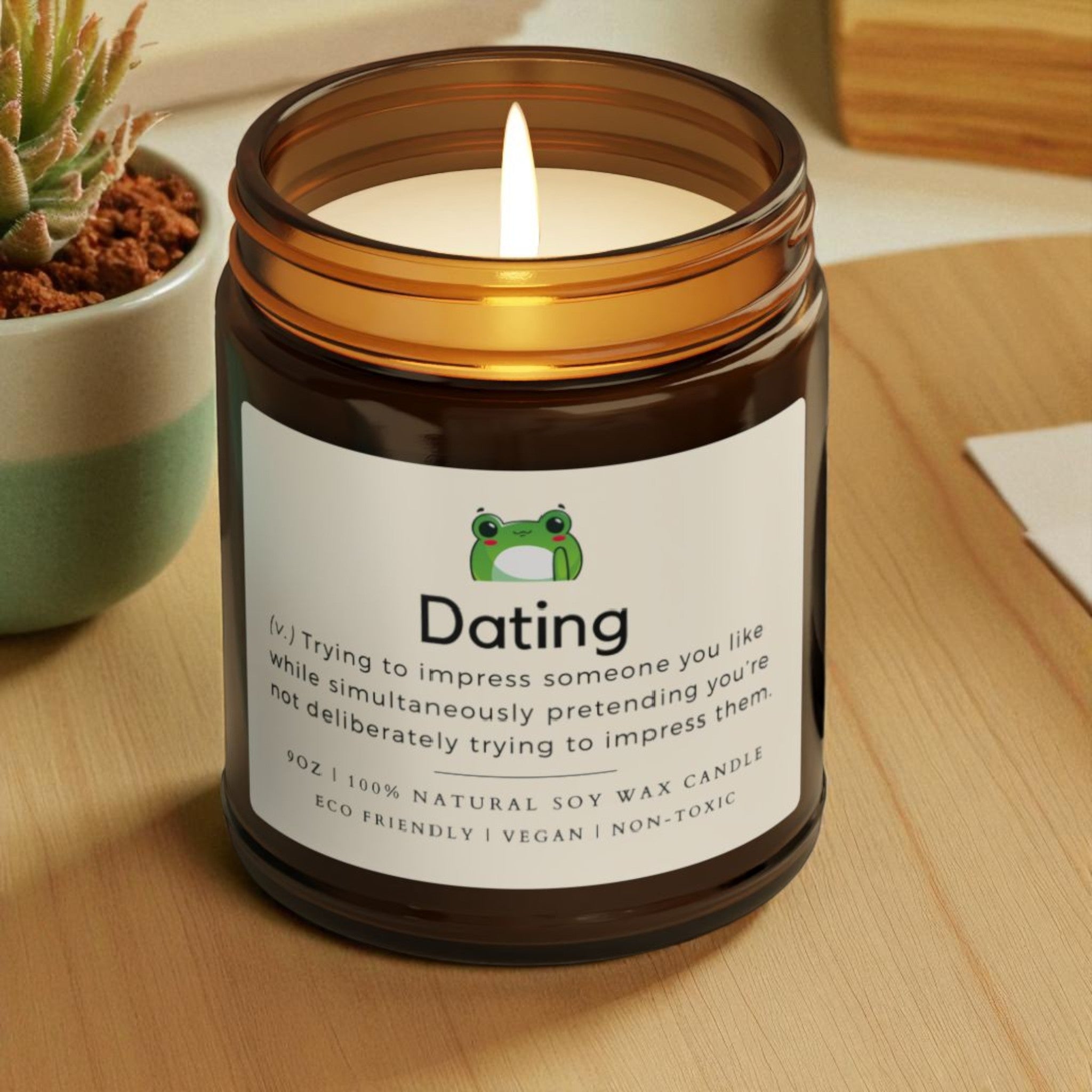 Dating Scented Soy Wax Vegan Candle; 4oz/9oz
