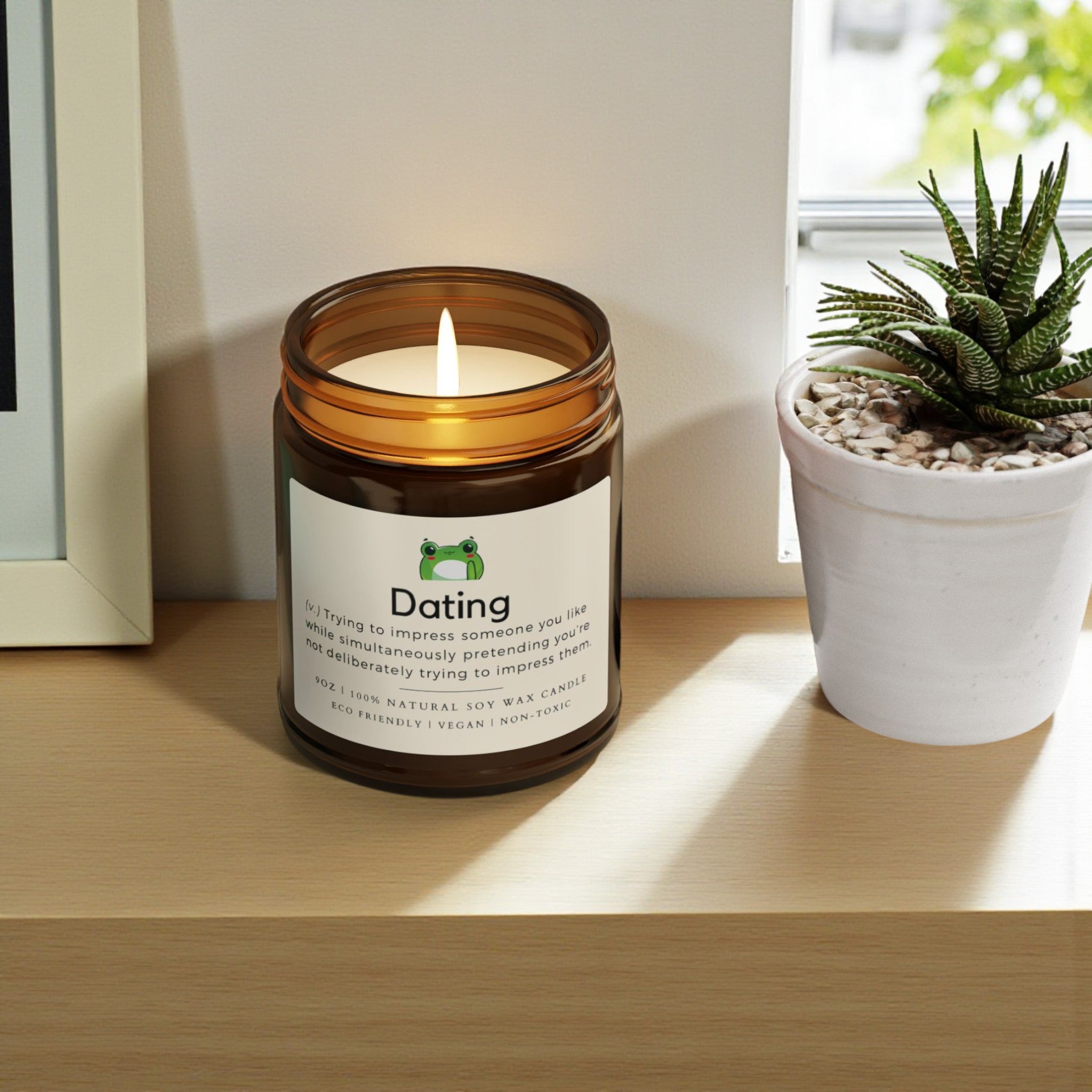 Dating Scented Soy Wax Vegan Candle; 4oz/9oz
